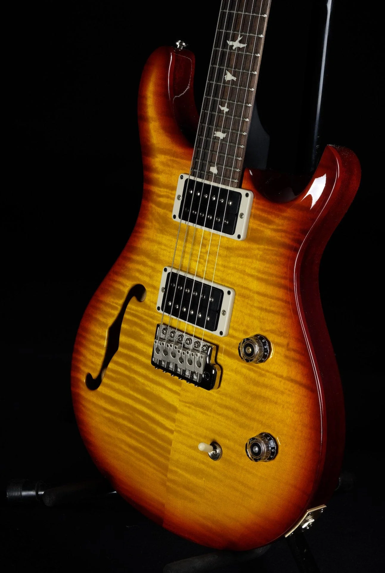 PRS CE24 Semi-Hollow Cherry Wrap Burst with Gig Bag - 2021 Serial # 0322809 - Image 3