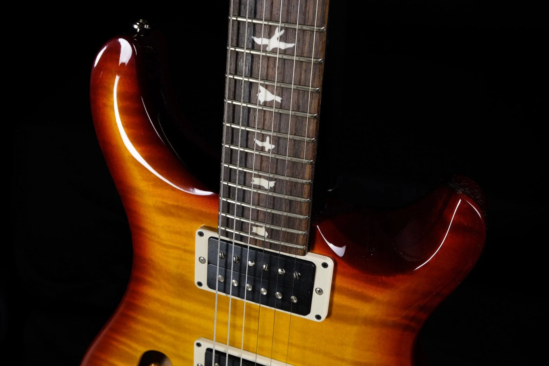 PRS CE24 Semi-Hollow Cherry Wrap Burst with Gig Bag - 2021 Serial # 0322809 - Image 5