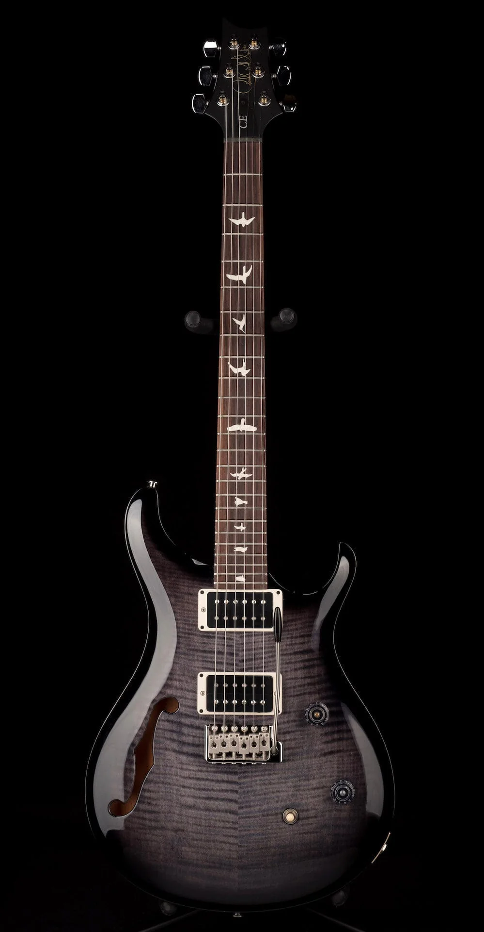 PRS CE24 Semi-Hollow Custom Color Faded Gray Black Smokewrap Burst - Image 2