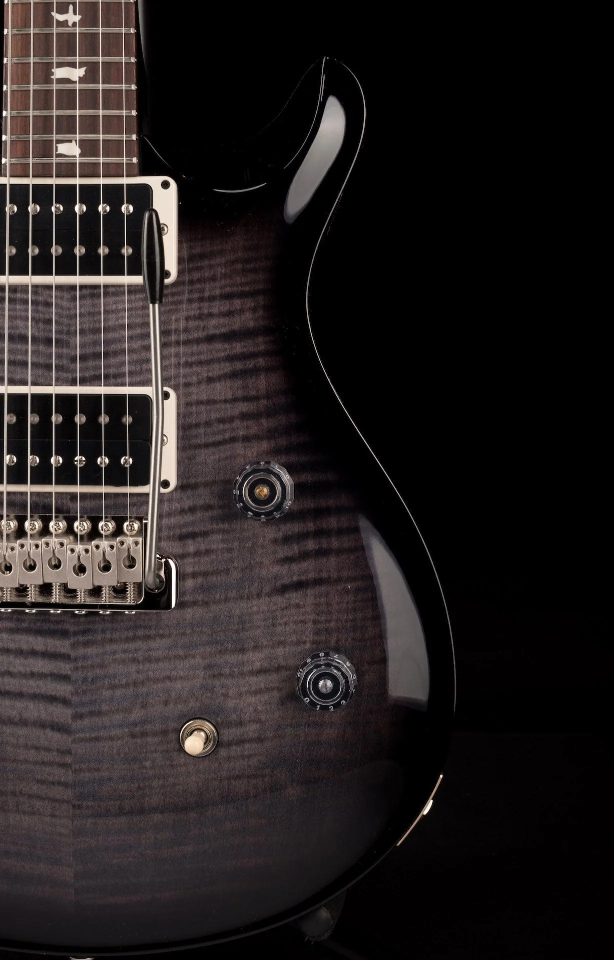 PRS CE24 Semi-Hollow Custom Color Faded Gray Black Smokewrap Burst - Image 6