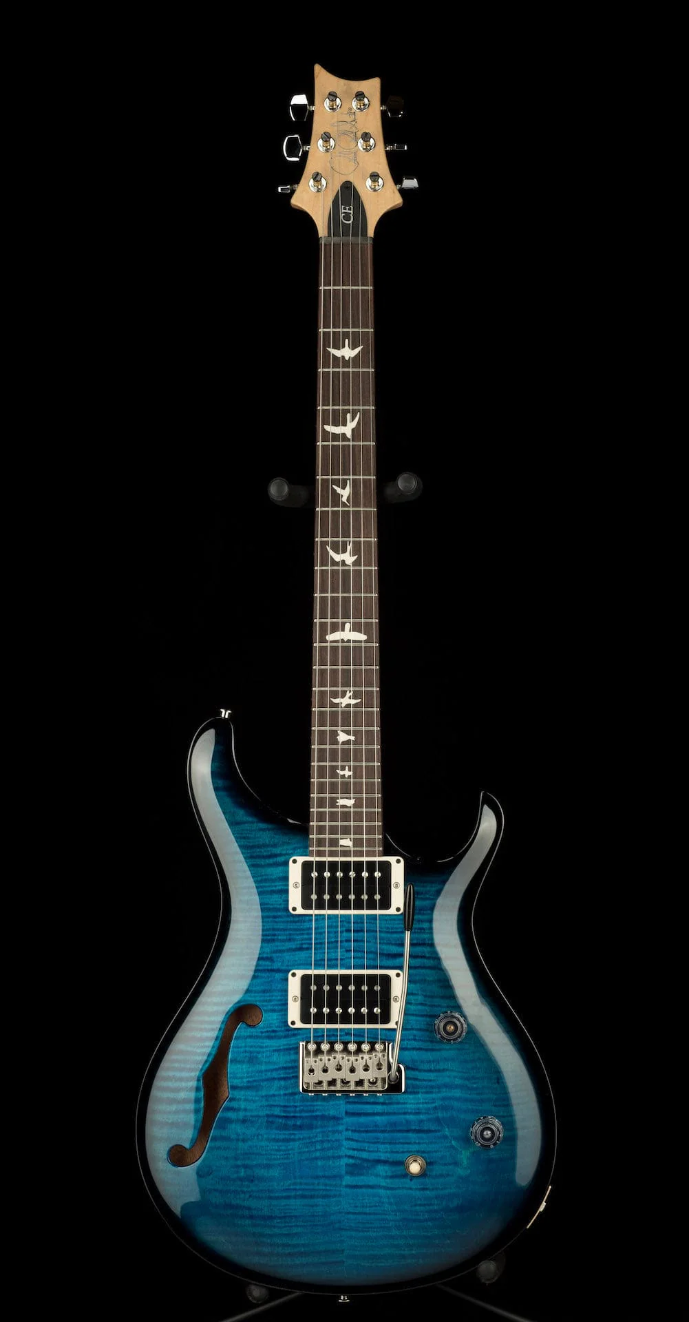 PRS CE24 Semi-Hollow Custom Color Sapphire Smokeburst Electric Guitar - Image 2