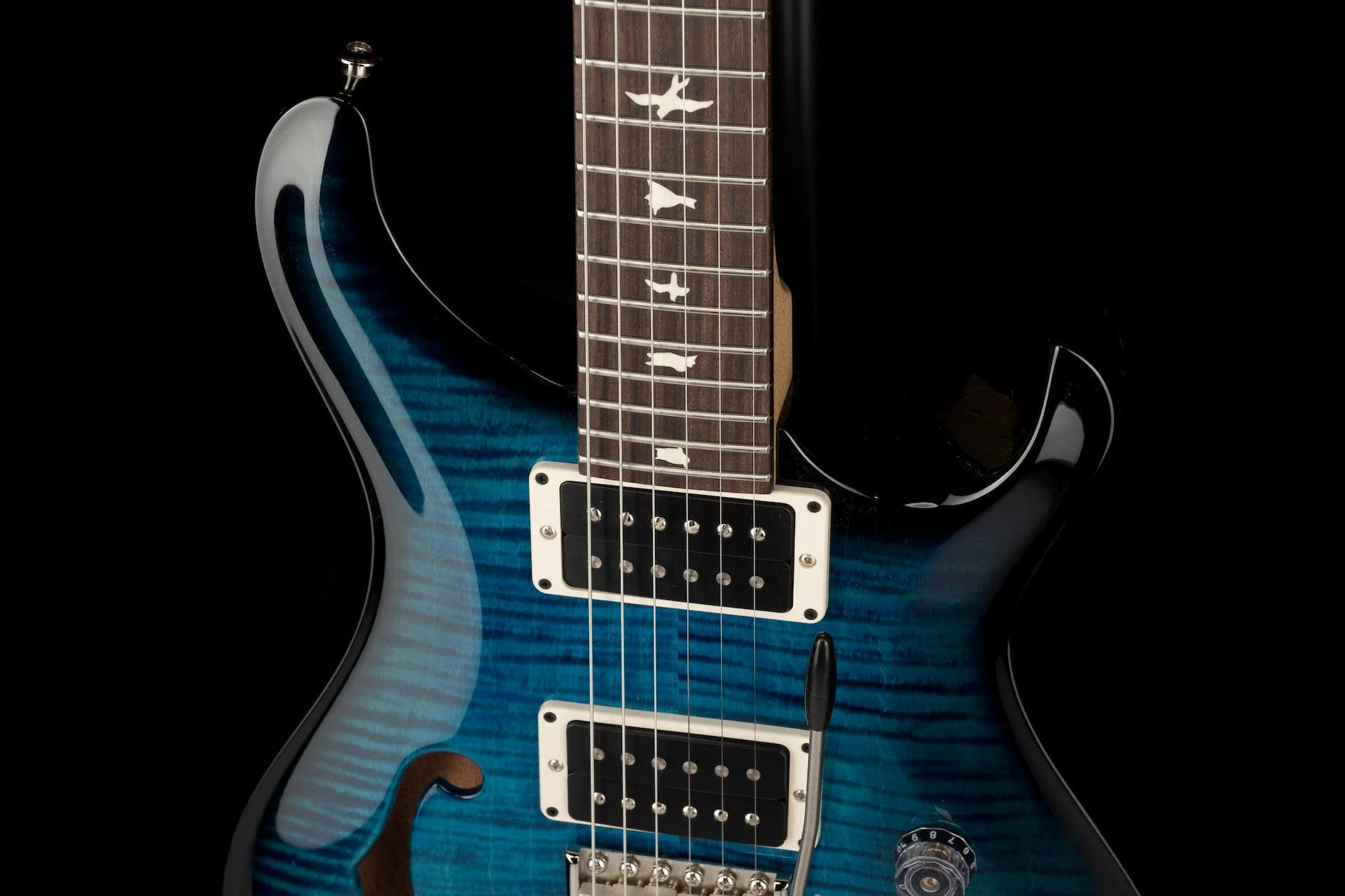 PRS CE24 Semi-Hollow Custom Color Sapphire Smokeburst Electric Guitar - Image 3