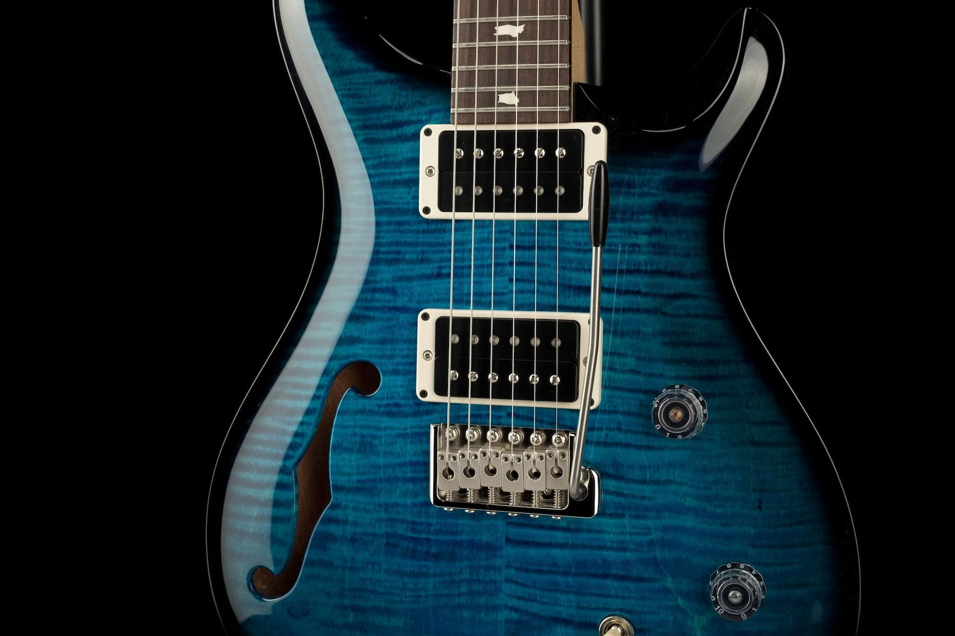 PRS CE24 Semi-Hollow Custom Color Sapphire Smokeburst Electric Guitar - Image 7