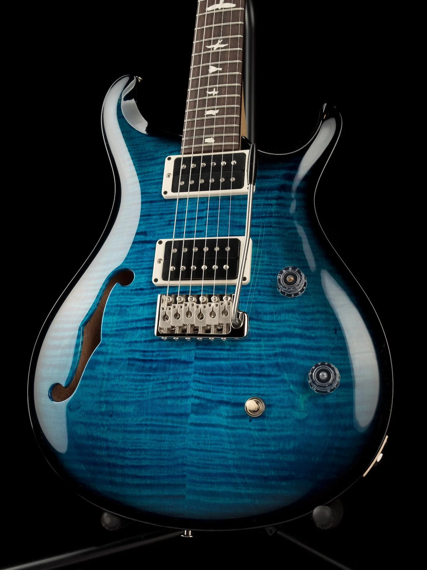 PRS CE24 Semi-Hollow Custom Color Sapphire Smokeburst Electric Guitar - Image 8