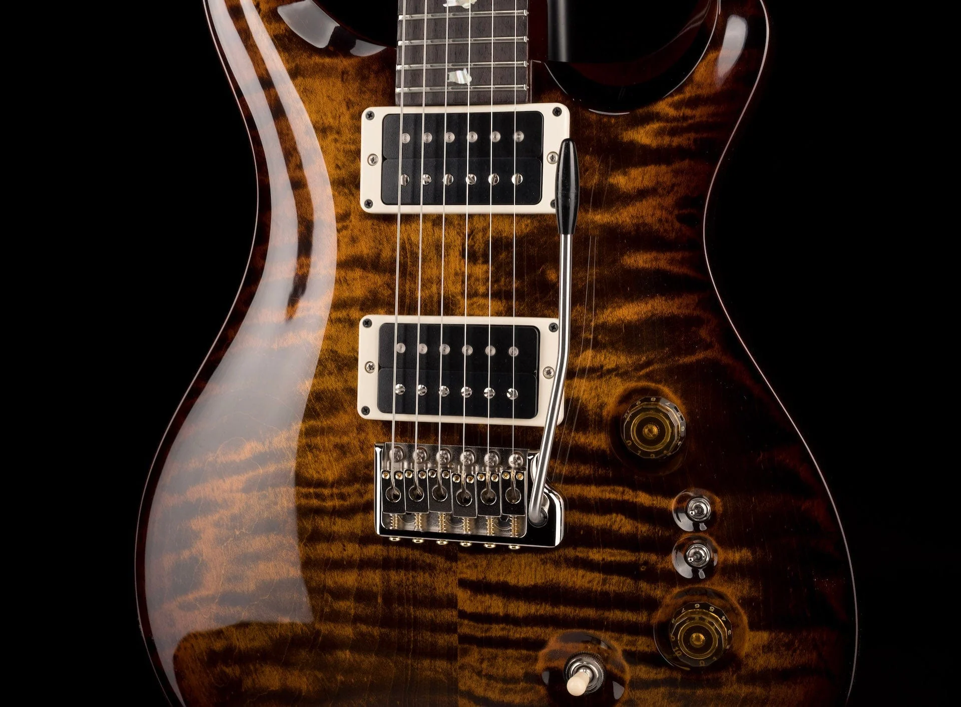 PRS Core 35th Anniversary Custom 24 Custom Color Black Gold Smokewrap Burst - Image 6