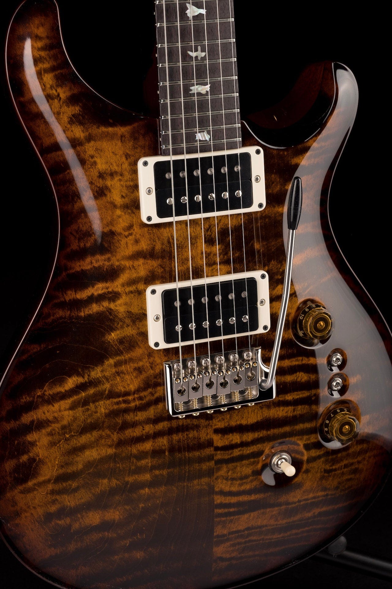 PRS Core 35th Anniversary Custom 24 Custom Color Black Gold Smokewrap Burst - Image 8