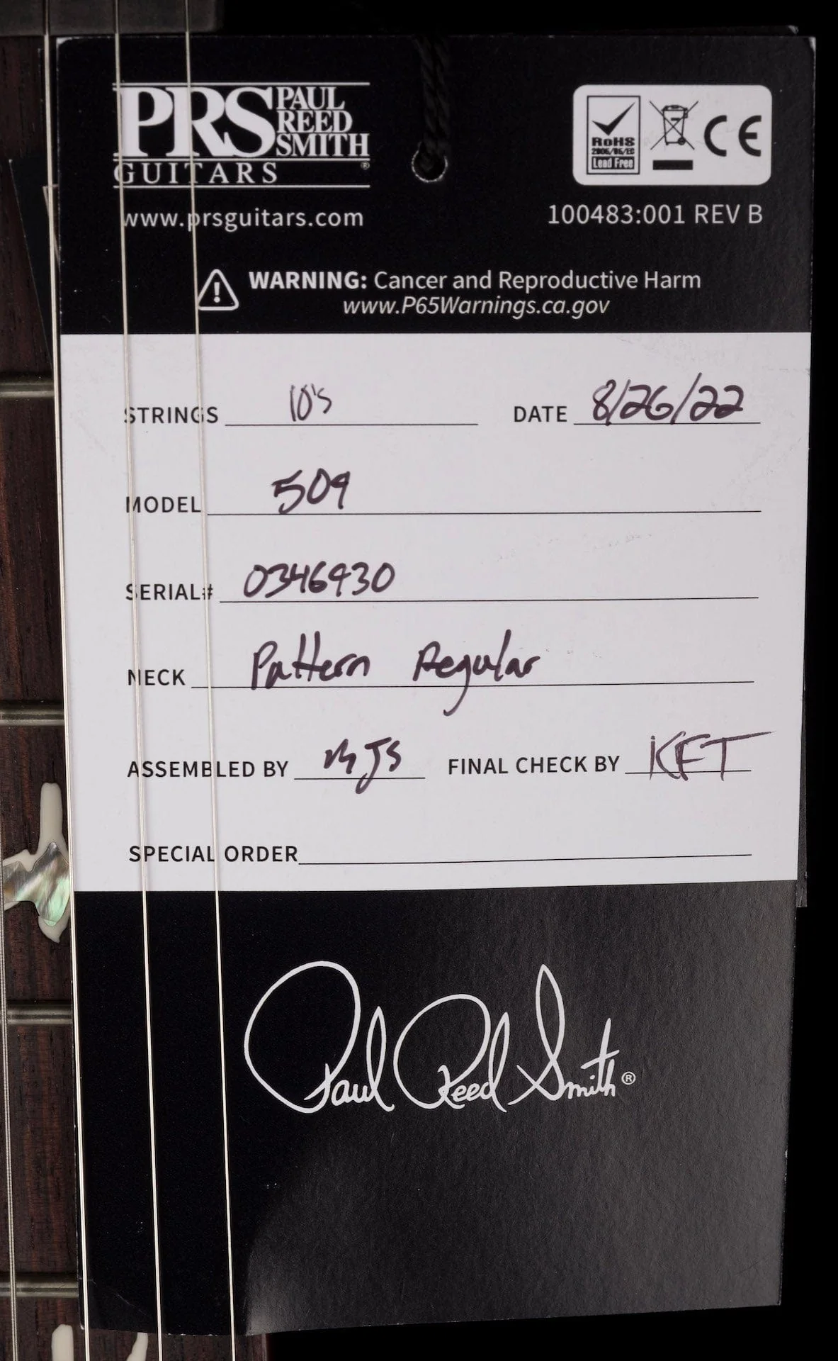 PRS Core 509 Custom Color Dark Violet Smokewrap Burst with Case - Image 20