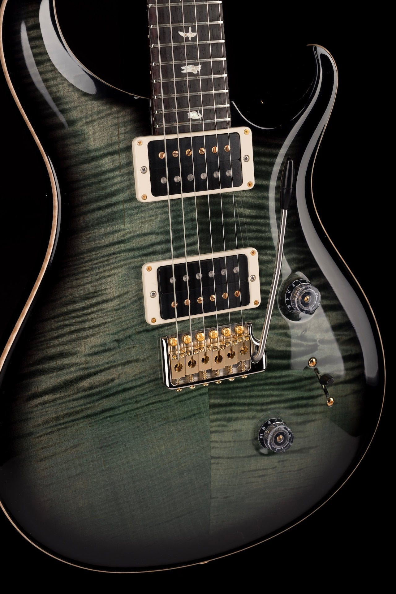 PRS Core Custom 24 10 Top Pattern Thin Custom Color Trampas Green Smokeburst with Case - 2021 Serial # 0333438 - Image 10