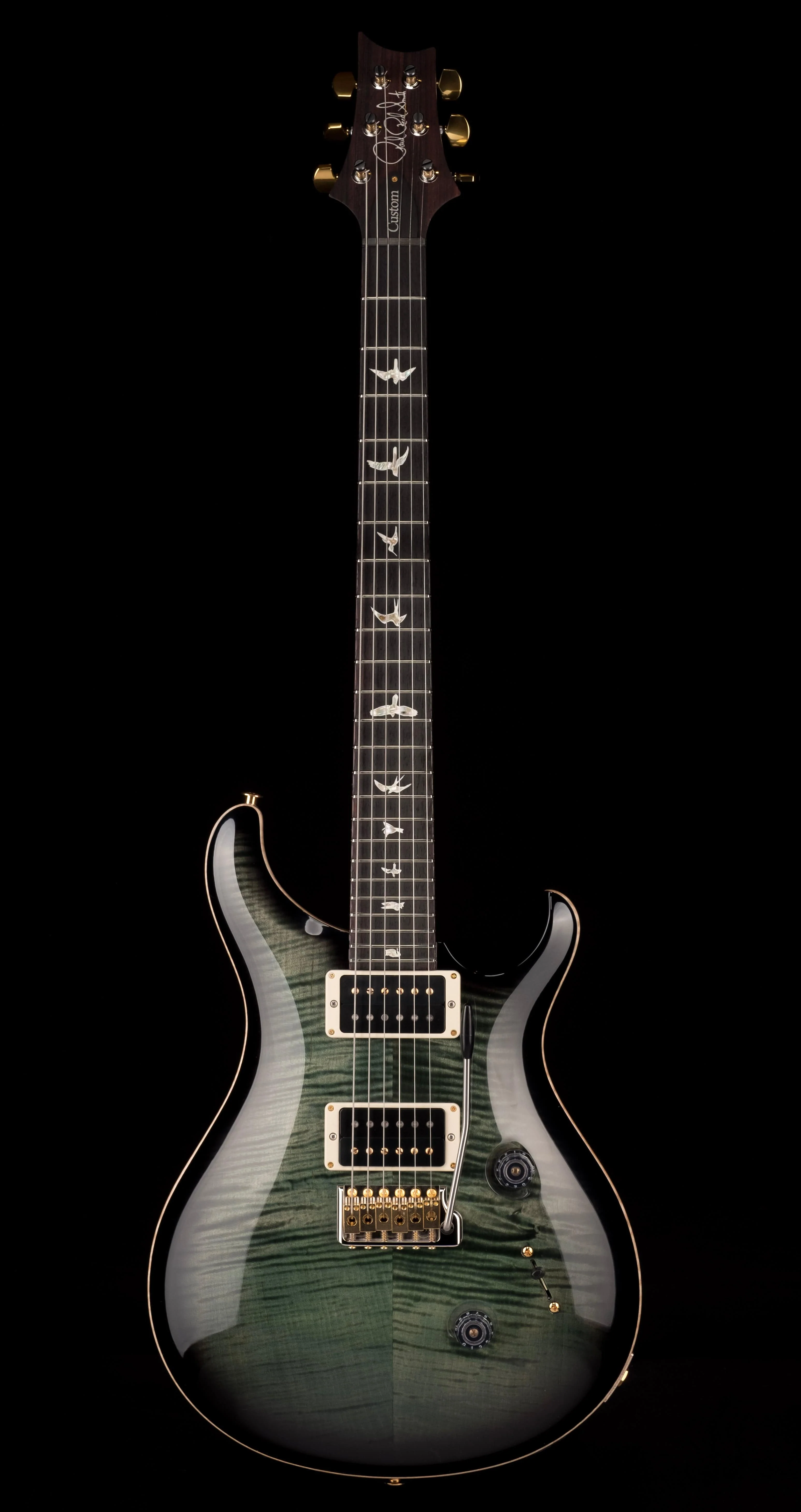 PRS Core Custom 24 10 Top Pattern Thin Custom Color Trampas Green Smokeburst with Case - 2021 Serial # 0333438 - Image 2