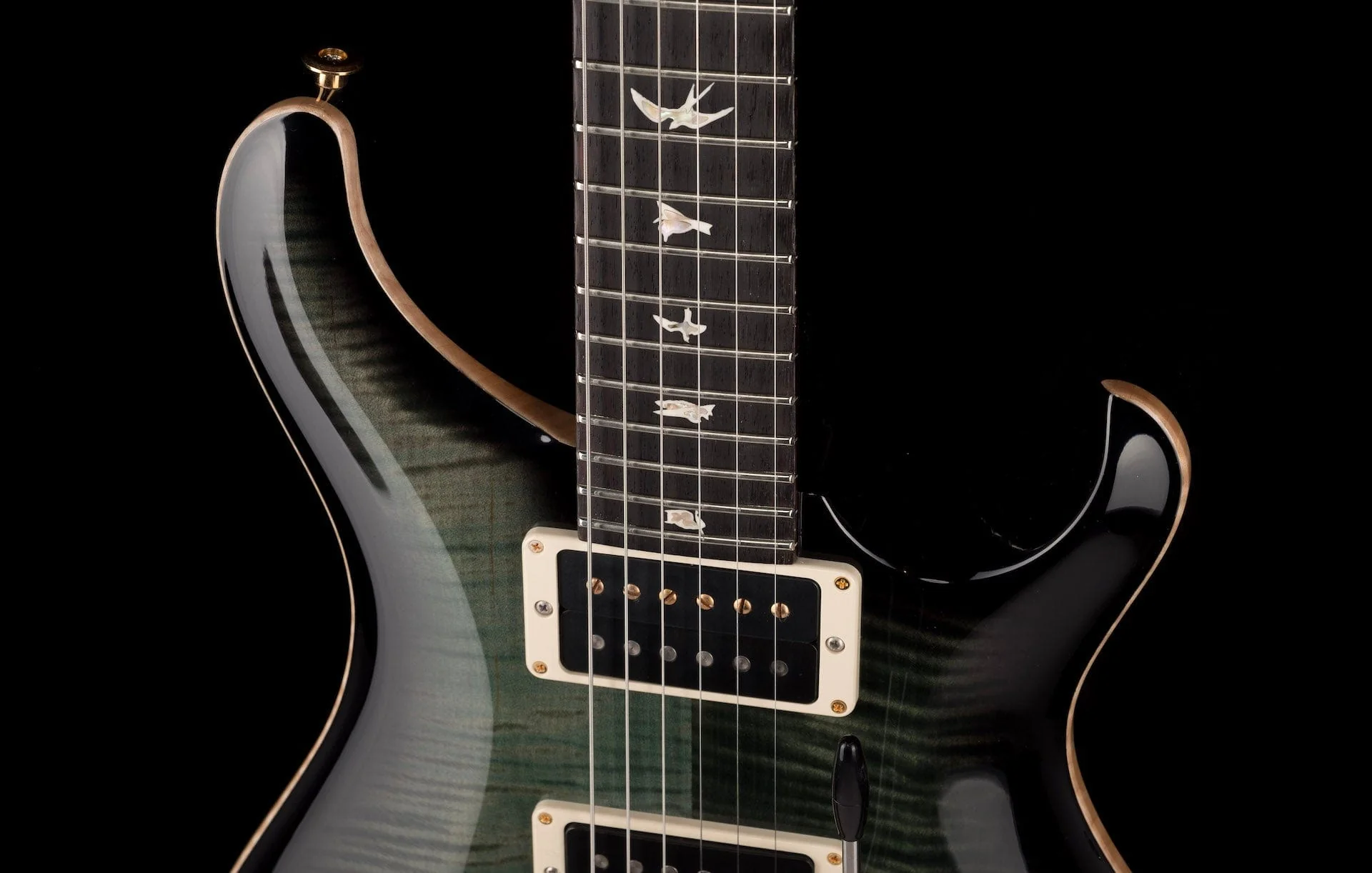 PRS Core Custom 24 10 Top Pattern Thin Custom Color Trampas Green Smokeburst with Case - 2021 Serial # 0333438 - Image 3