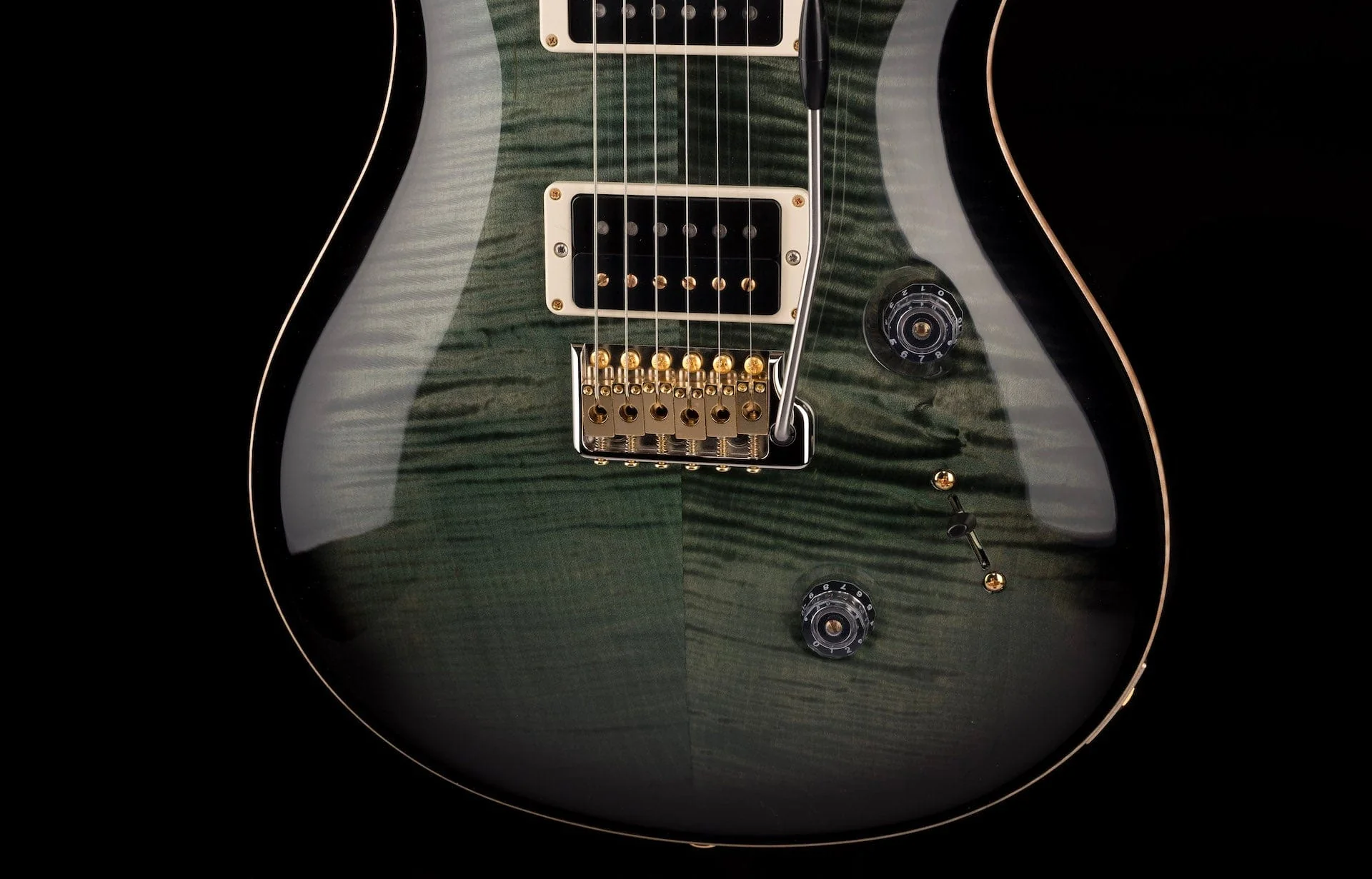 PRS Core Custom 24 10 Top Pattern Thin Custom Color Trampas Green Smokeburst with Case - 2021 Serial # 0333438 - Image 5