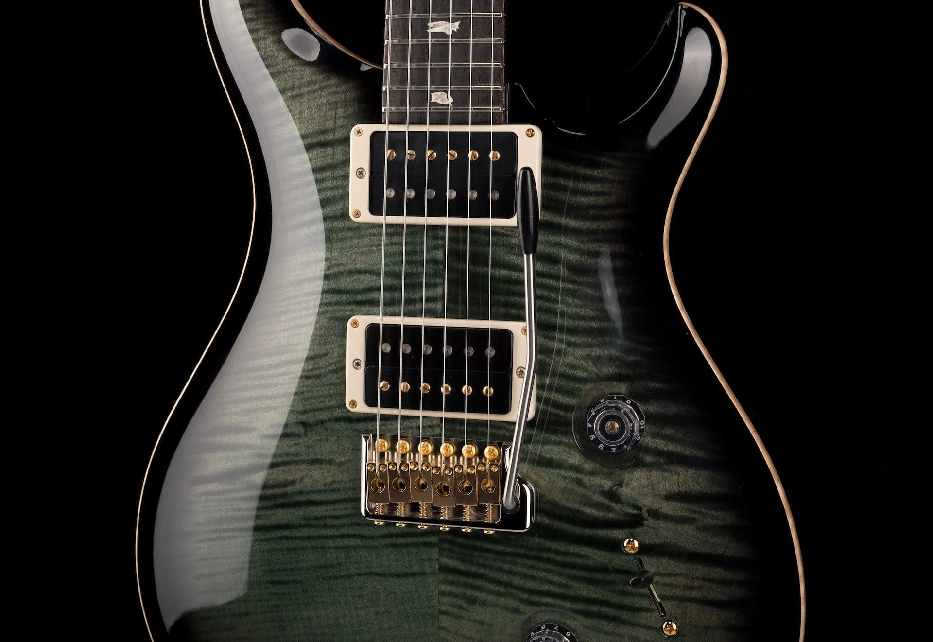PRS Core Custom 24 10 Top Pattern Thin Custom Color Trampas Green Smokeburst with Case - 2021 Serial # 0333438 - Image 7