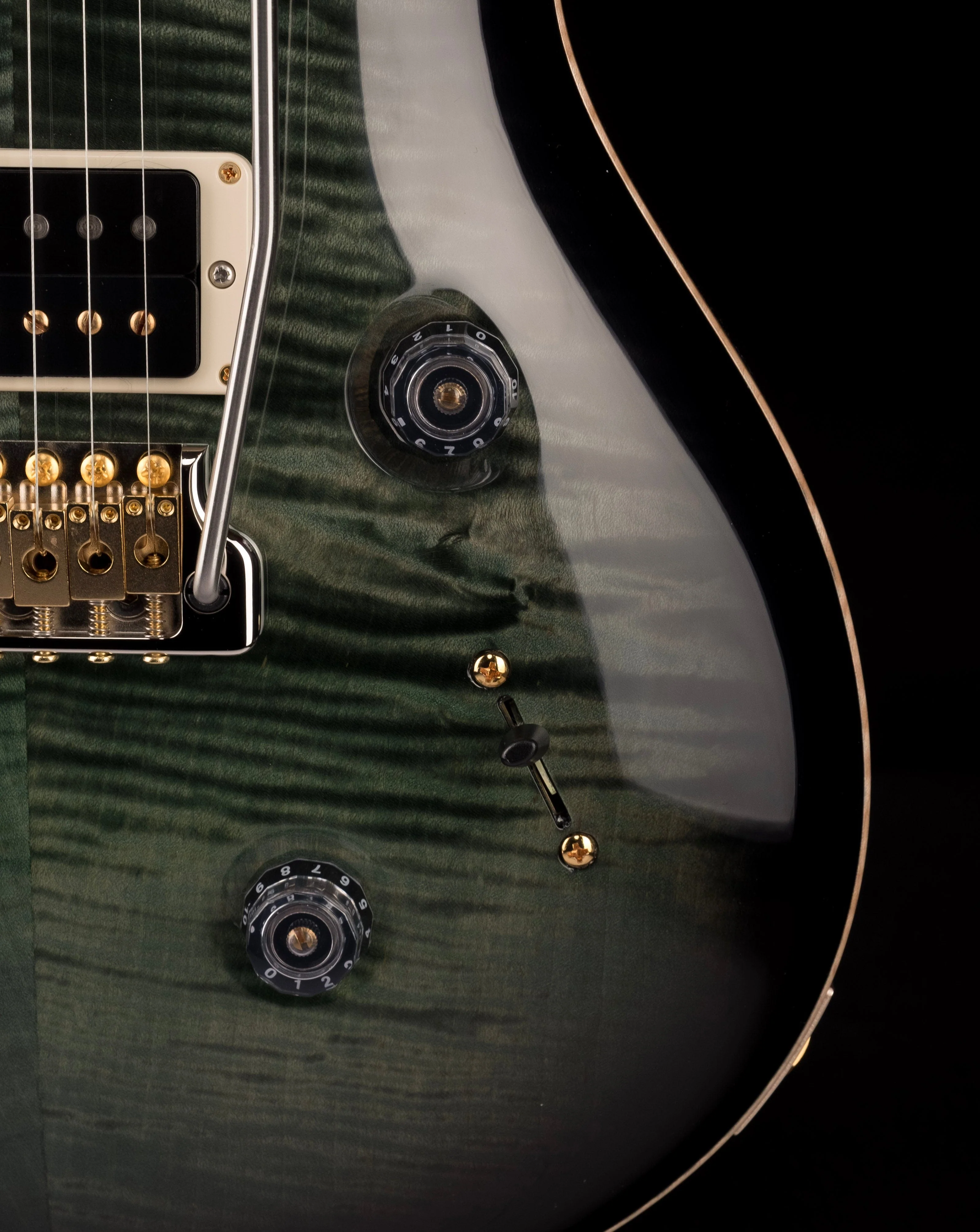PRS Core Custom 24 10 Top Pattern Thin Custom Color Trampas Green Smokeburst with Case - 2021 Serial # 0333438 - Image 8