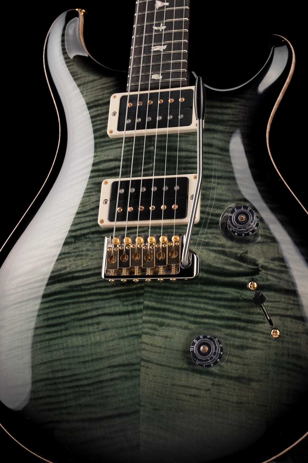 PRS Core Custom 24 10 Top Pattern Thin Custom Color Trampas Green Smokeburst with Case - 2021 Serial # 0333438 - Image 9