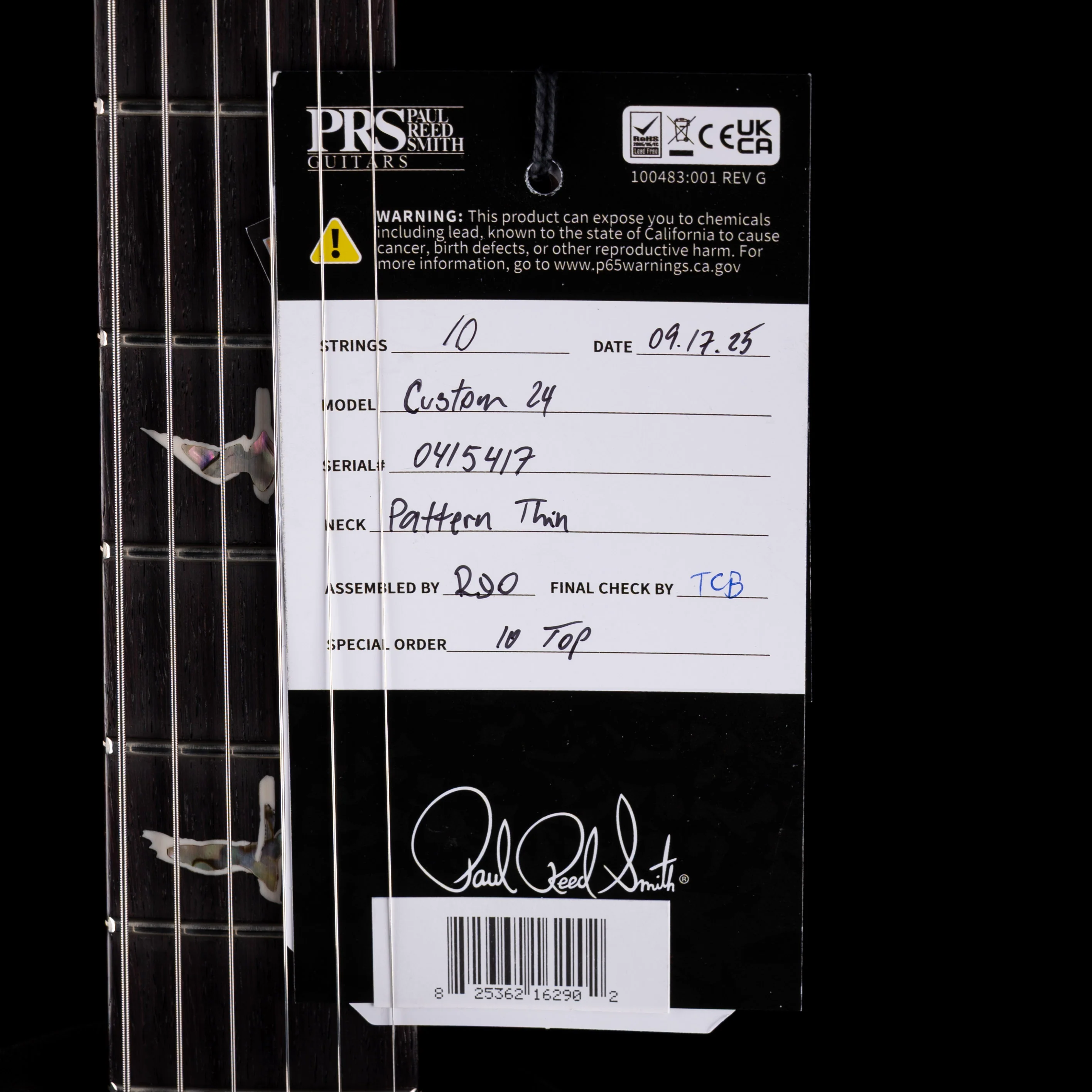 PRS Core Custom 24 Pattern Thin 10 Top Yellow Tiger with Case - Image 15