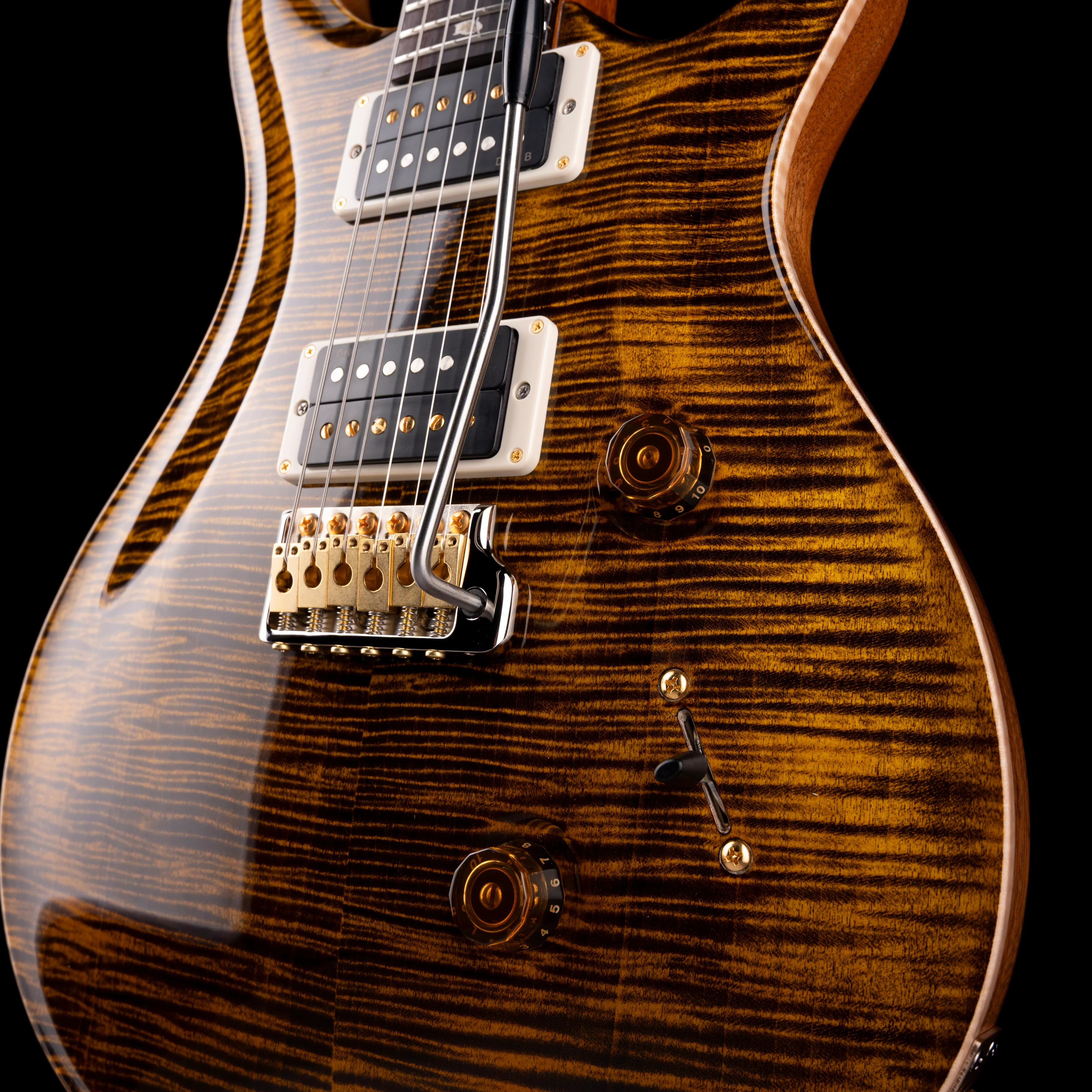 PRS Core Custom 24 Pattern Thin 10 Top Yellow Tiger with Case - Image 5
