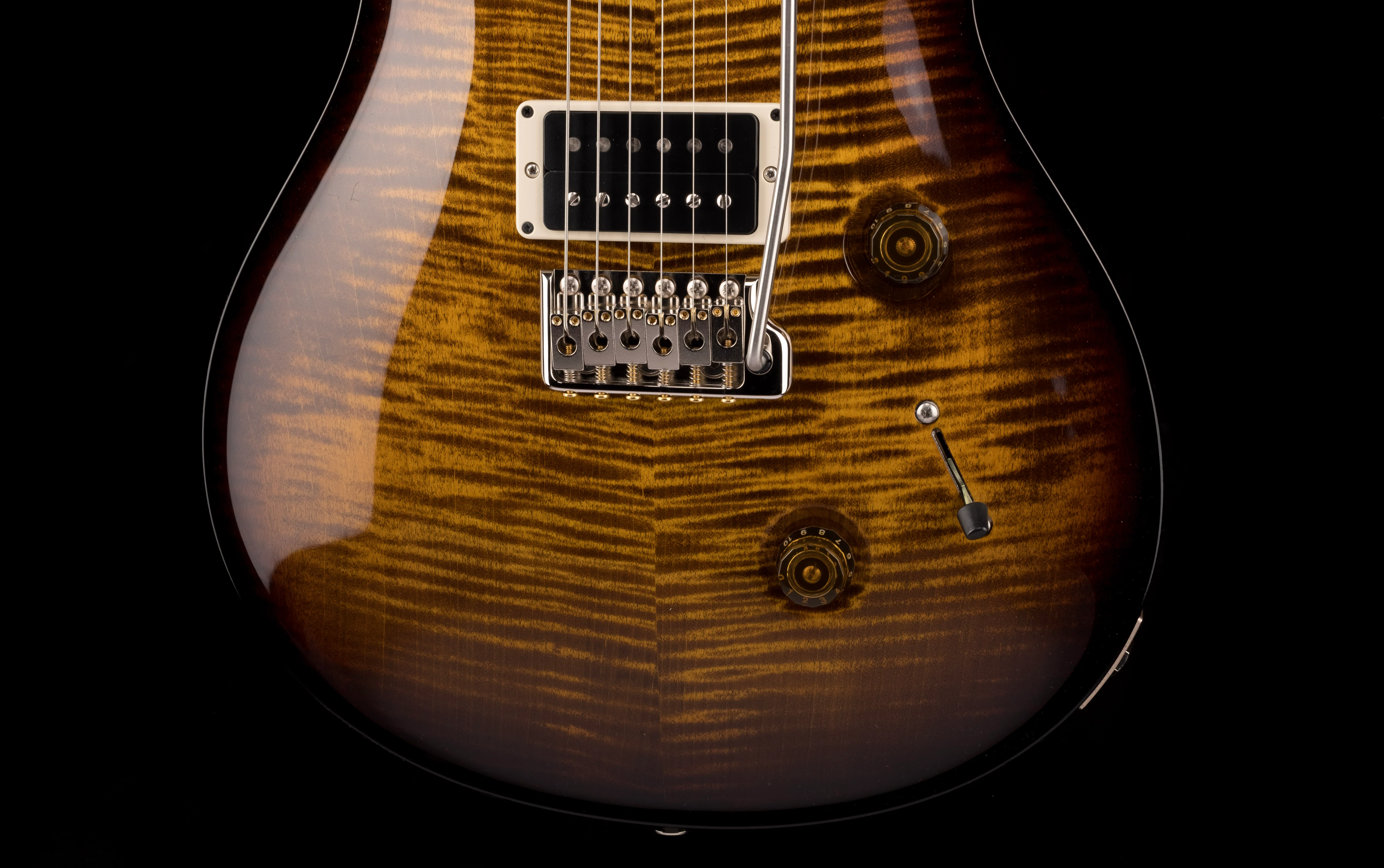 PRS Core Custom 24 Pattern Thin Black Gold Burst - Image 4