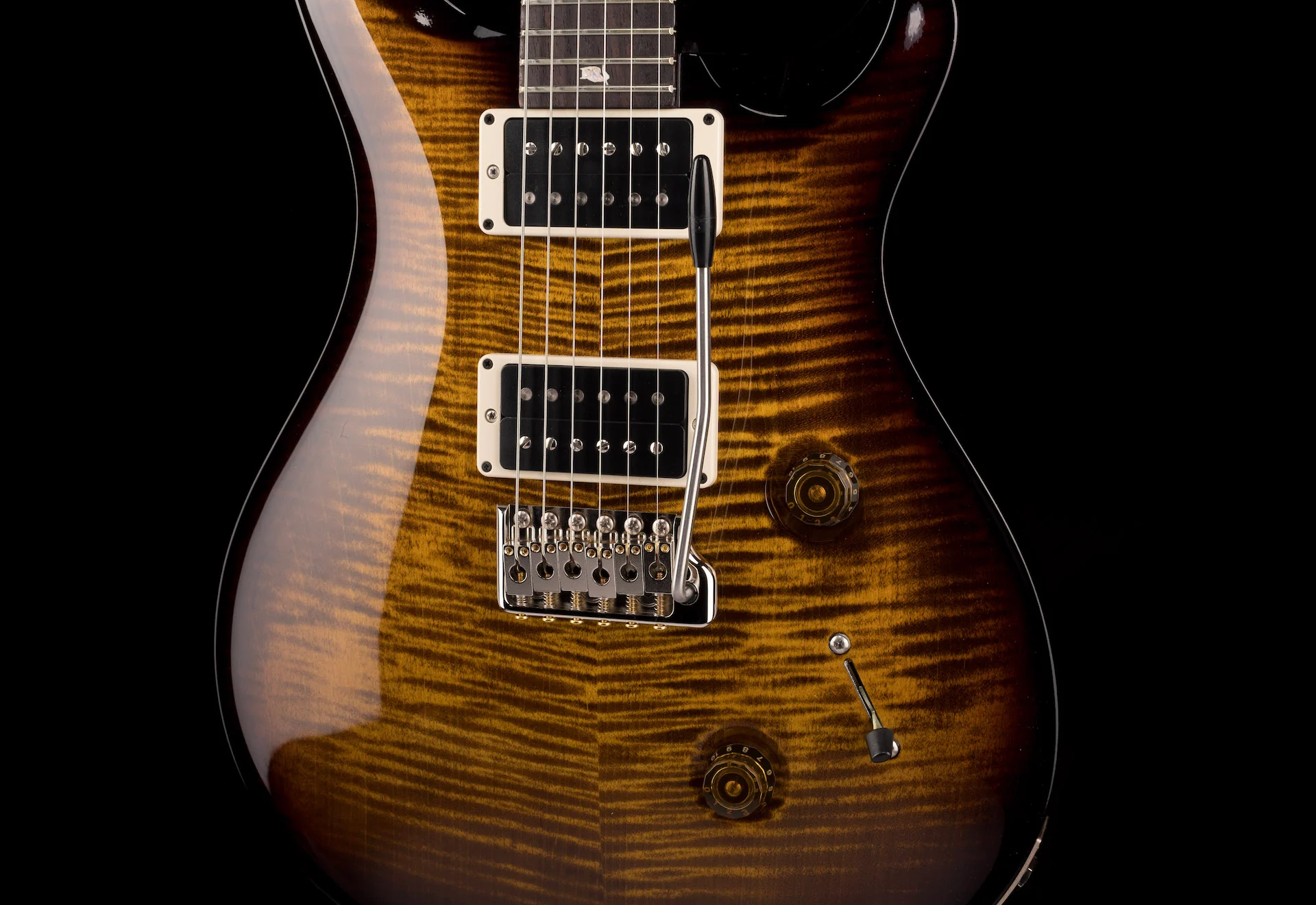 PRS Core Custom 24 Pattern Thin Black Gold Burst - Image 5
