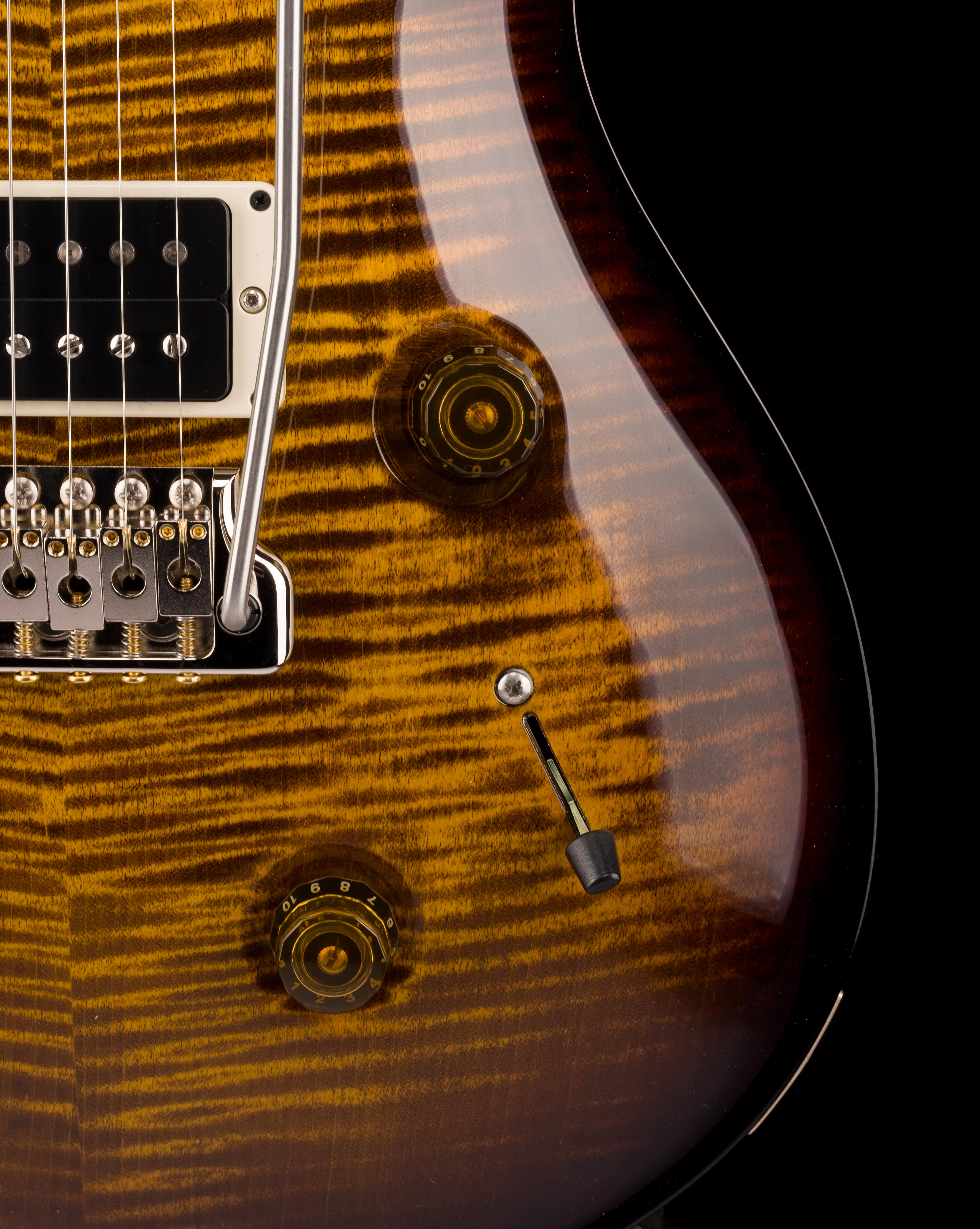 PRS Core Custom 24 Pattern Thin Black Gold Burst - Image 7