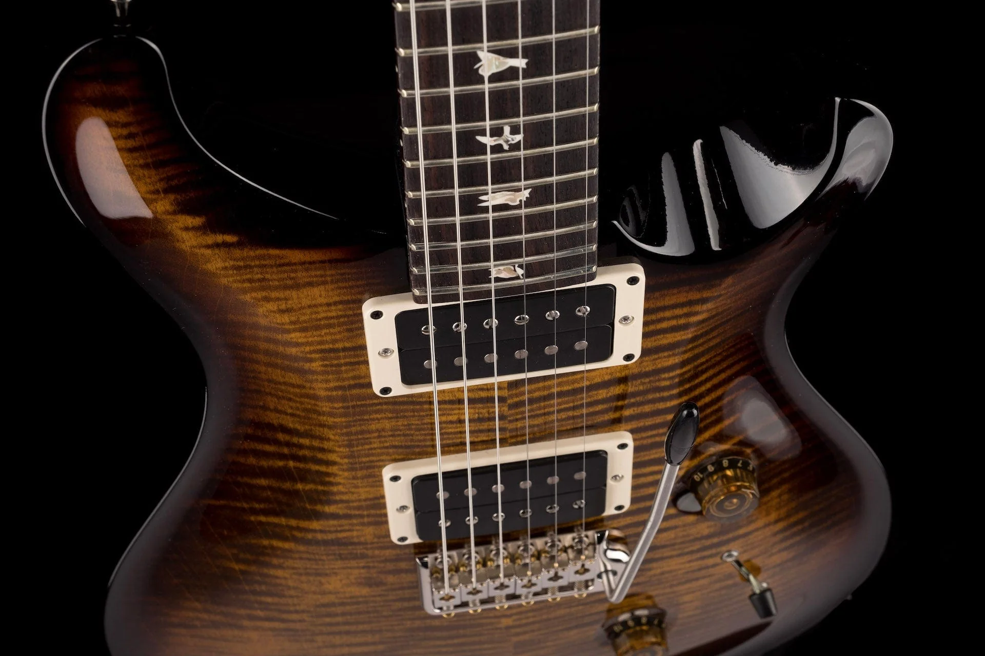 PRS Core Custom 24 Pattern Thin Black Gold Burst - Image 8