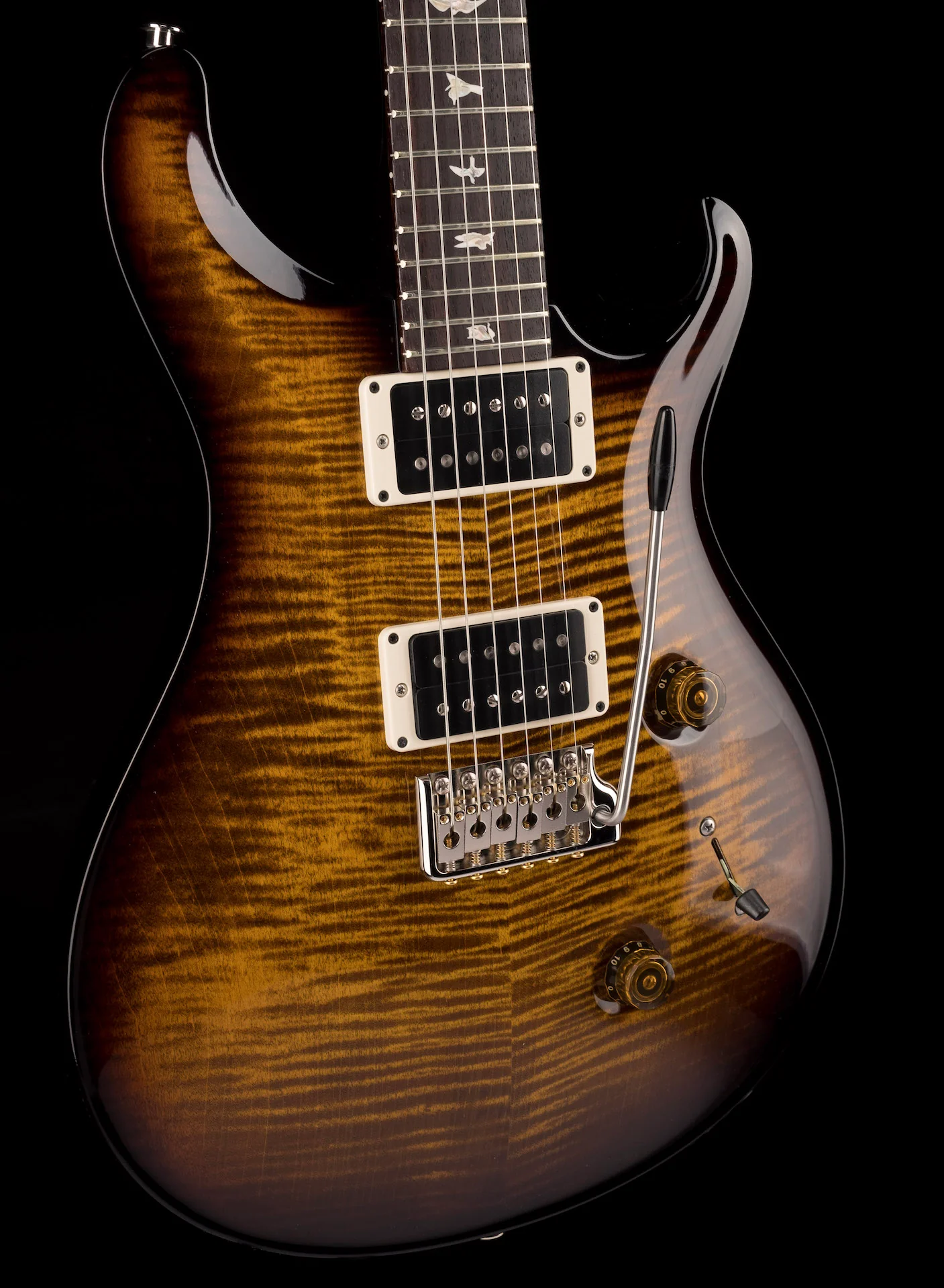 PRS Core Custom 24 Pattern Thin Black Gold Burst - Image 9