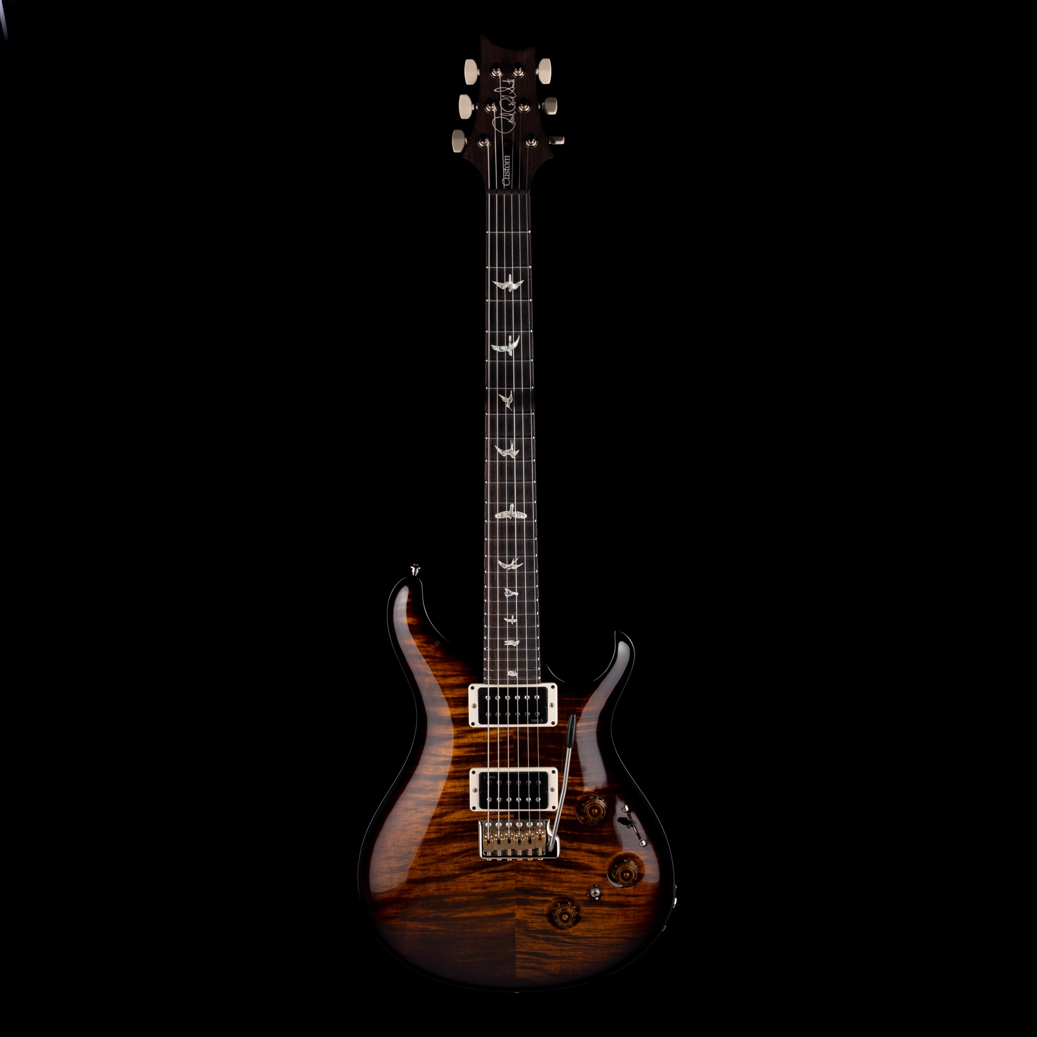 PRS Core Custom 24 Piezo Pattern Thin Black Gold Wraparound Burst Electric Guitar With Case - Image 2