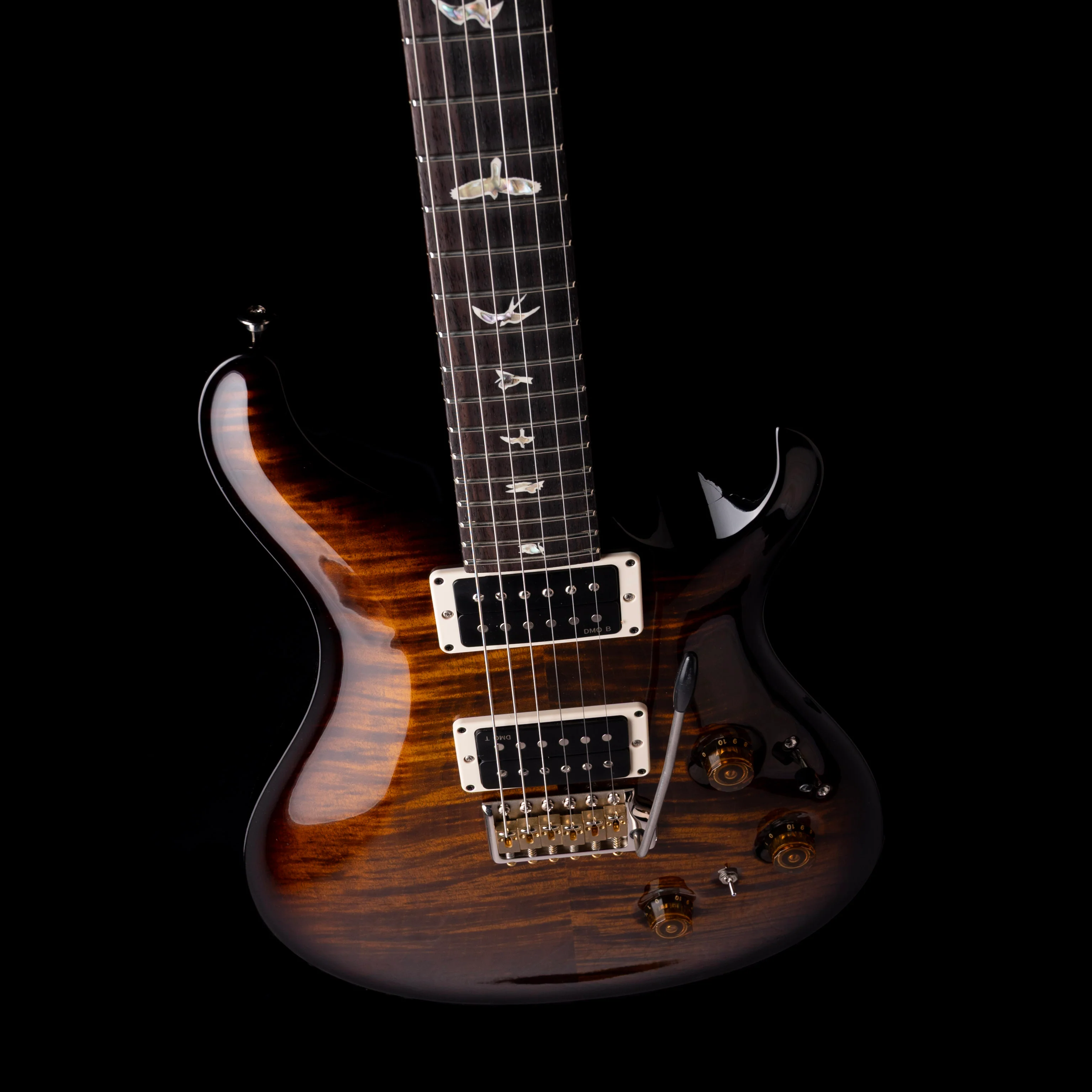 PRS Core Custom 24 Piezo Pattern Thin Black Gold Wraparound Burst Electric Guitar With Case - Image 3