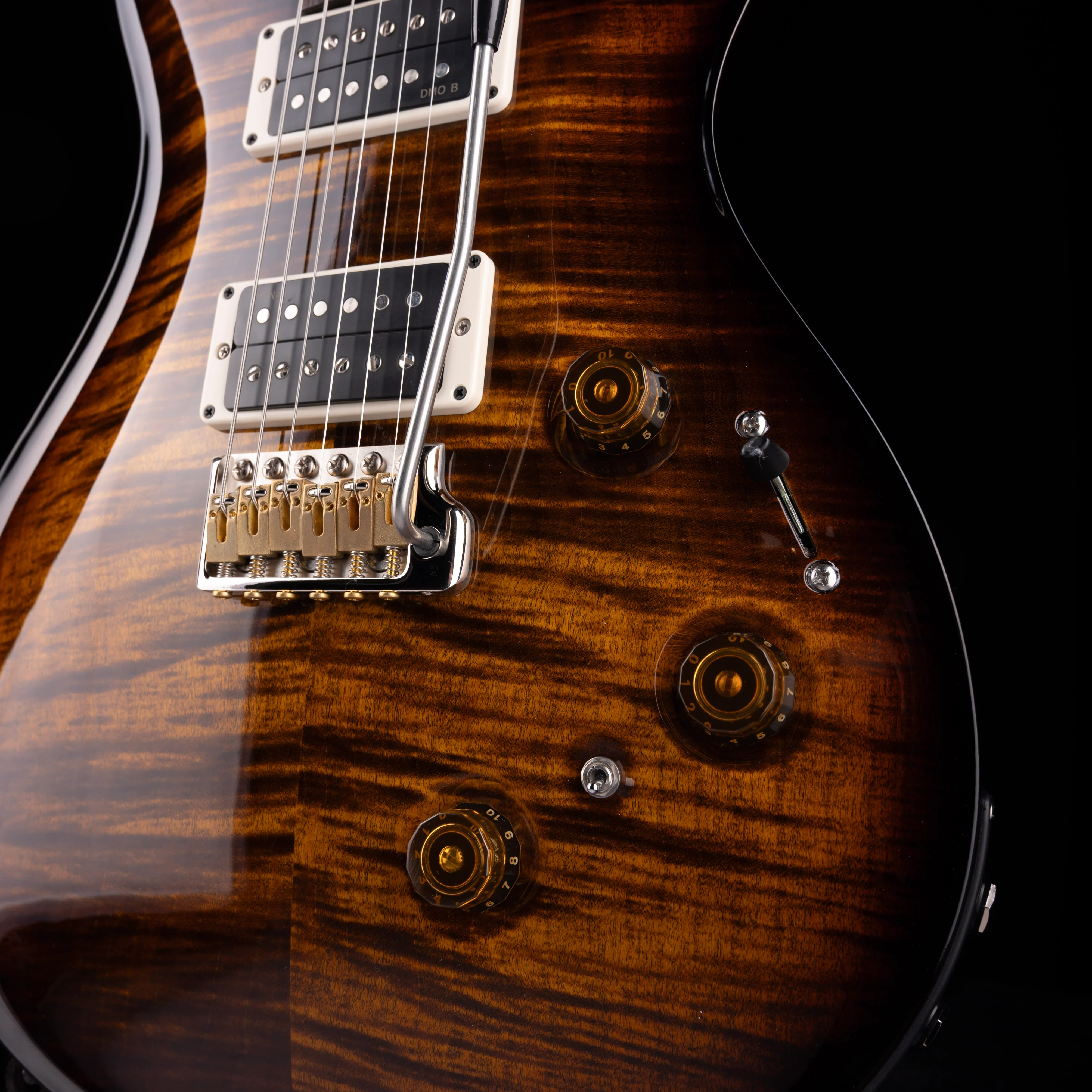 PRS Core Custom 24 Piezo Pattern Thin Black Gold Wraparound Burst Electric Guitar With Case - Image 5