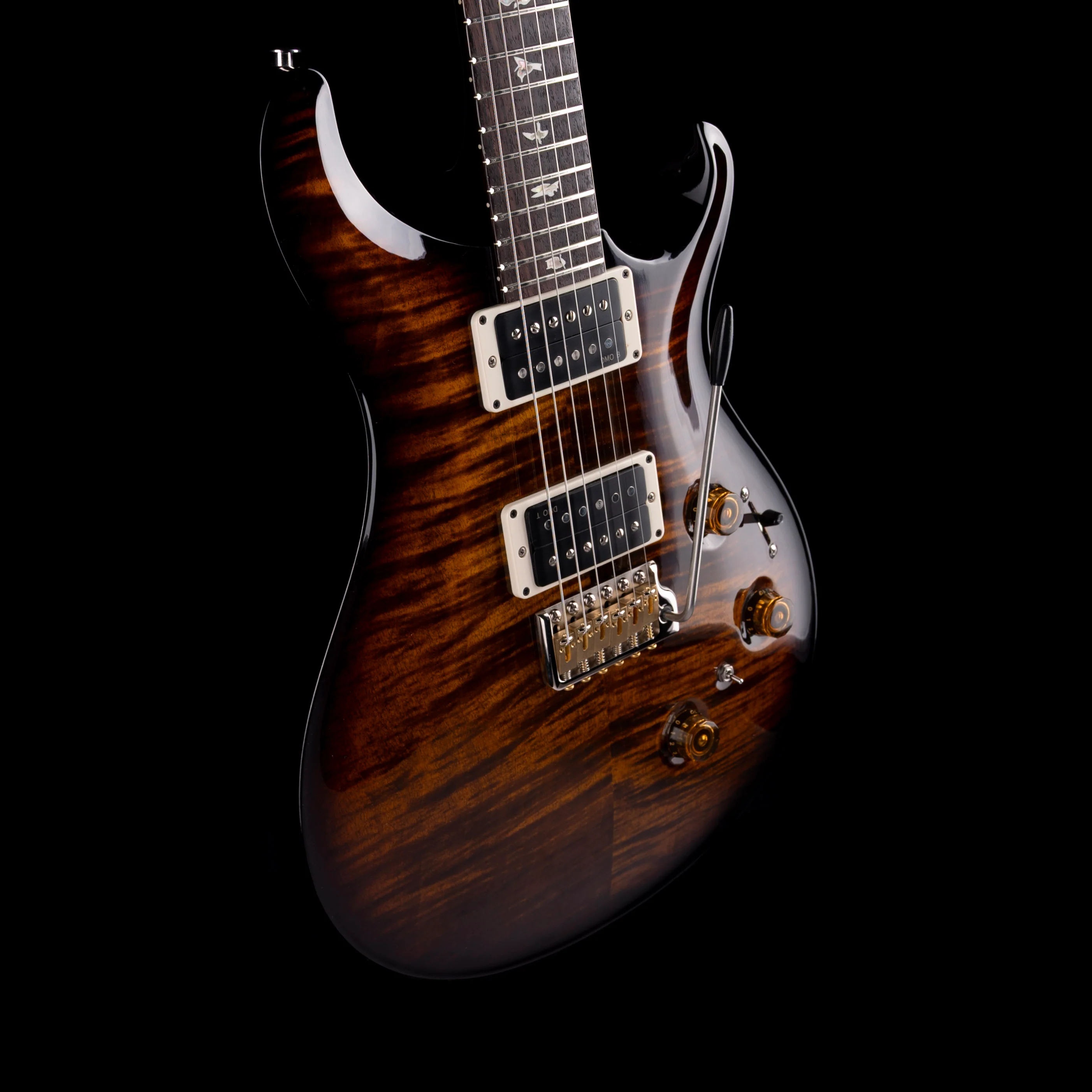 PRS Core Custom 24 Piezo Pattern Thin Black Gold Wraparound Burst Electric Guitar With Case - Image 6