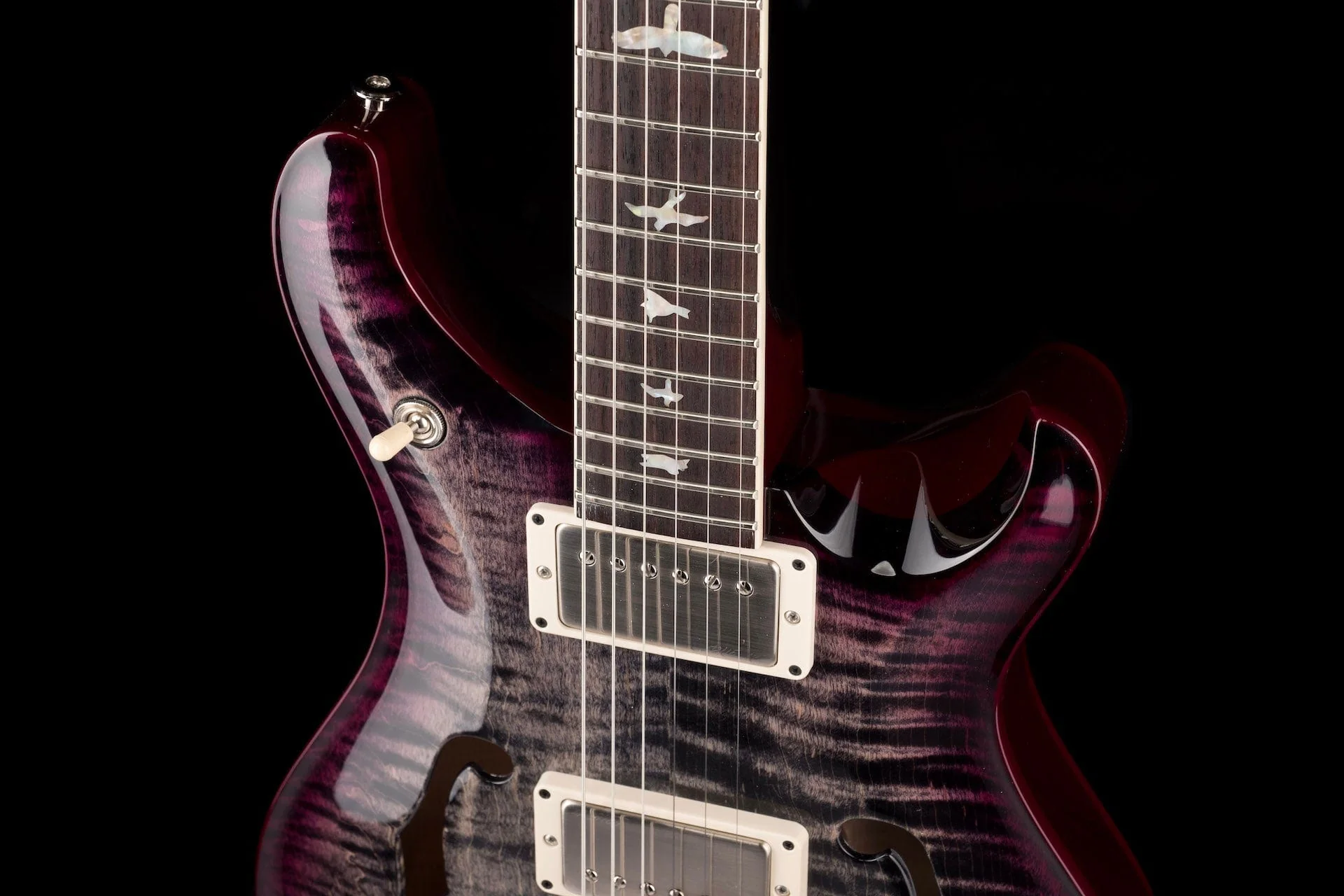 PRS Core McCarty 594 Hollowbody II Custom Color Charcoal Violet Wrap Burst Electric Guitar - Image 3