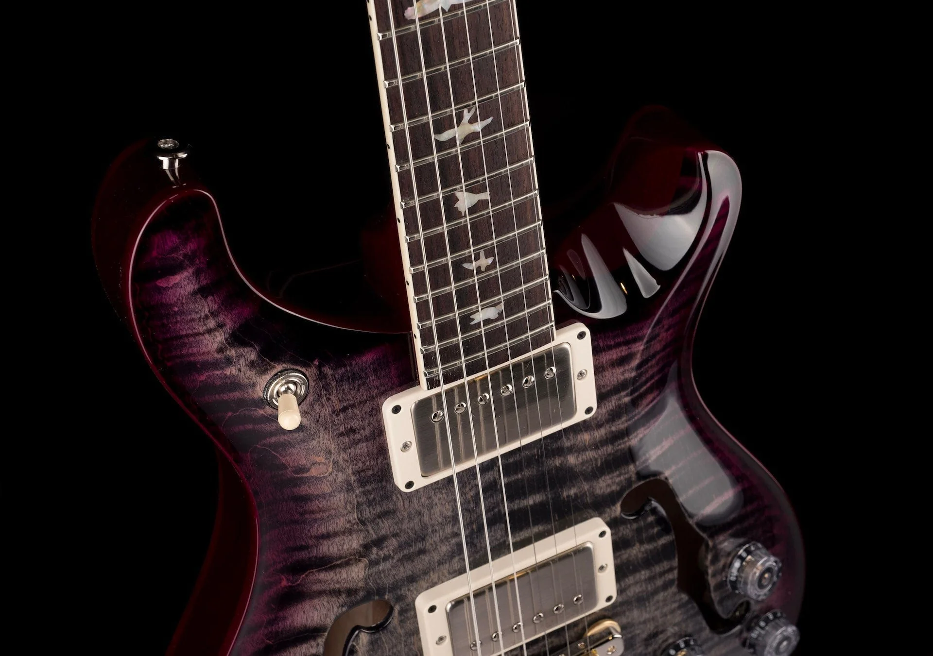 PRS Core McCarty 594 Hollowbody II Custom Color Charcoal Violet Wrap Burst Electric Guitar - Image 4
