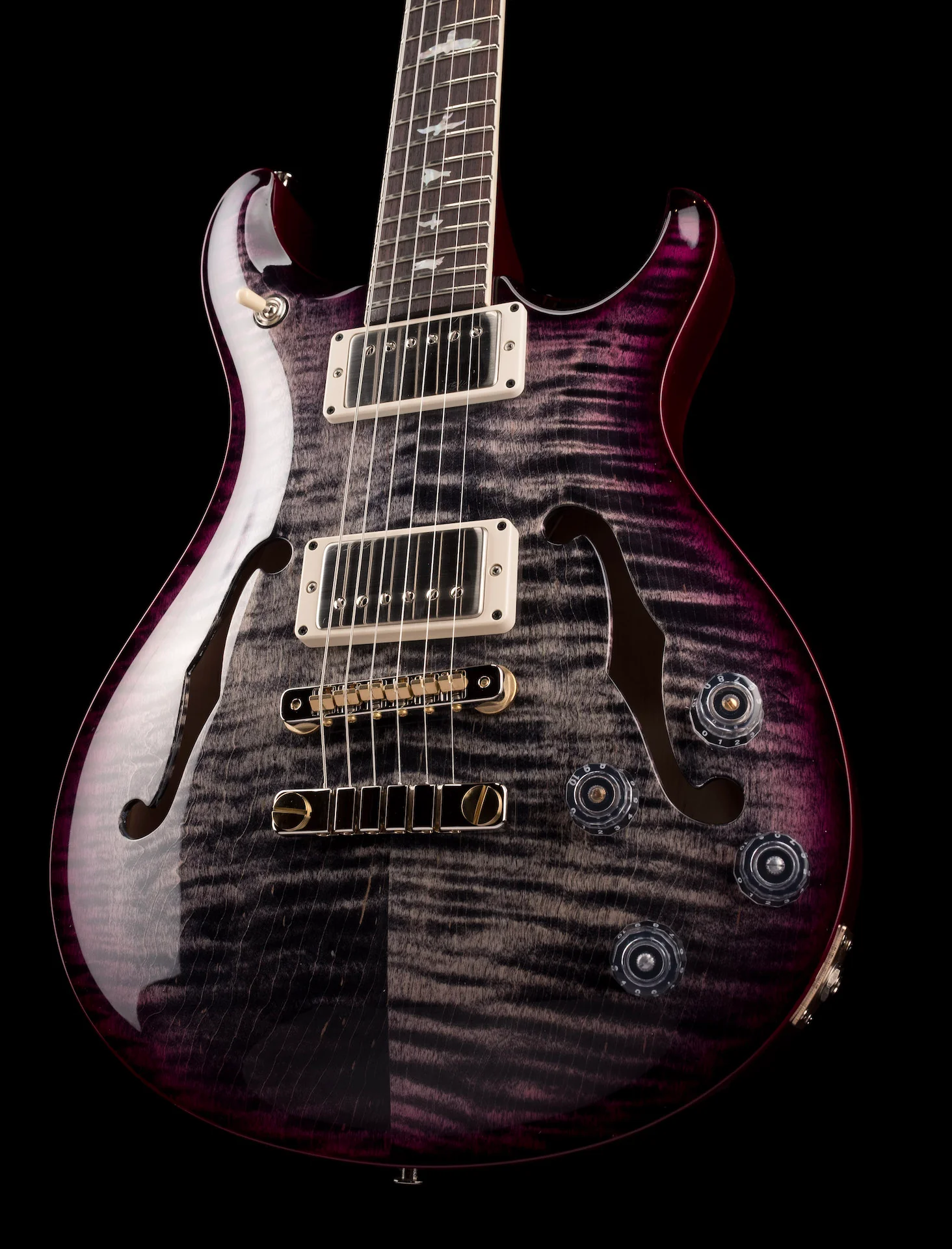 PRS Core McCarty 594 Hollowbody II Custom Color Charcoal Violet Wrap Burst Electric Guitar - Image 9