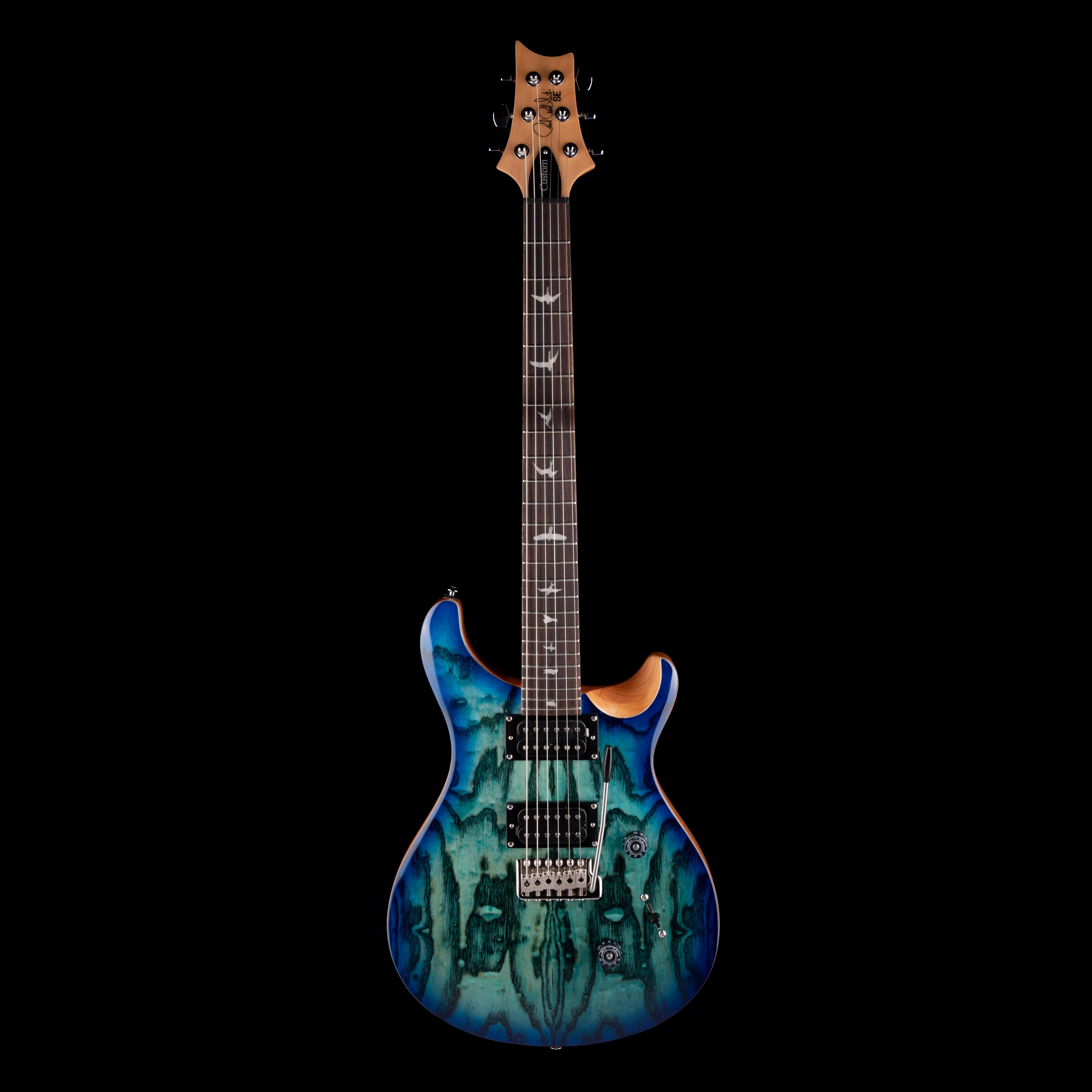 PRS SE Exotic Custom 24 Burled Ash Lake Blue With Gig Bag - Image 2