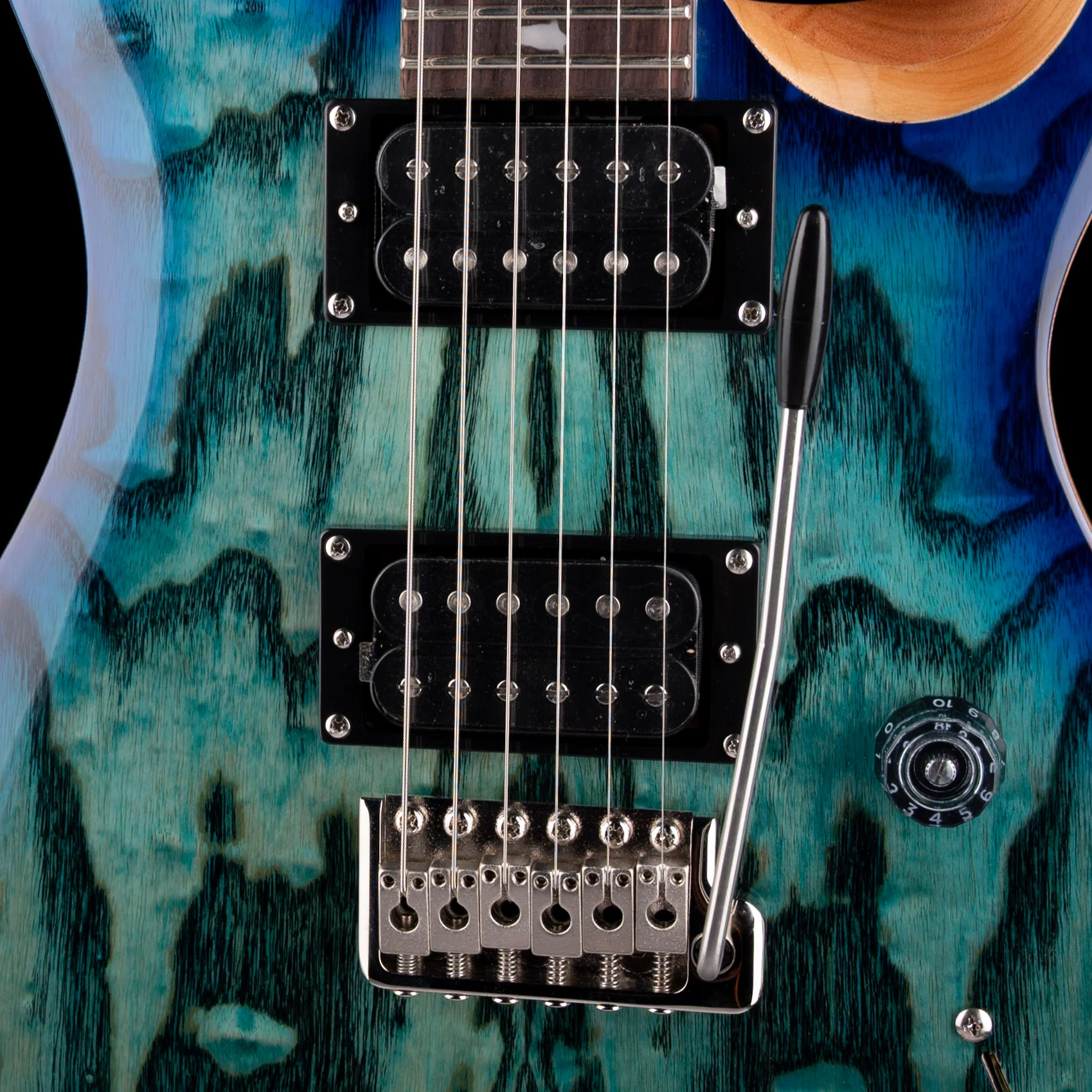 PRS SE Exotic Custom 24 Burled Ash Lake Blue With Gig Bag - Image 4