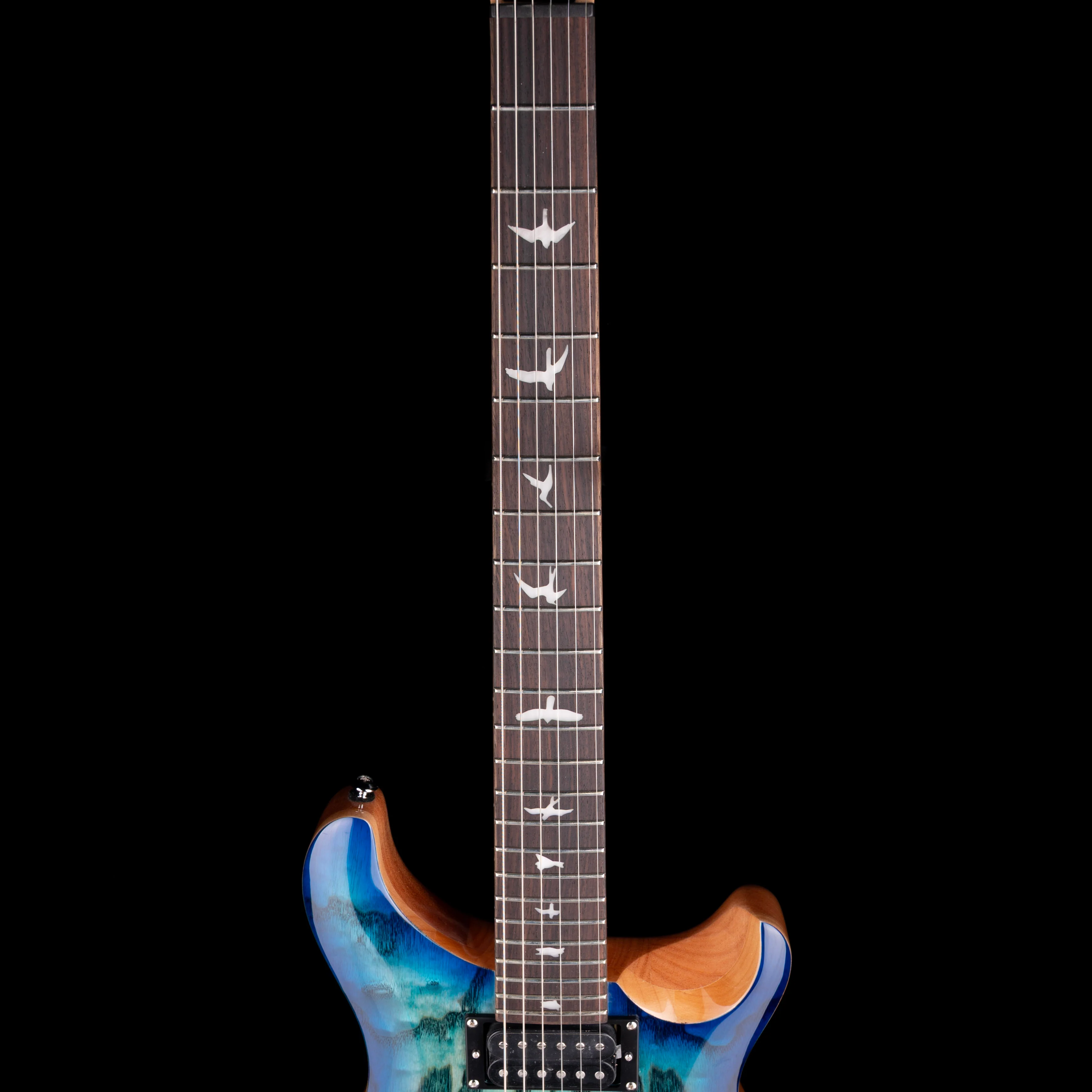 PRS SE Exotic Custom 24 Burled Ash Lake Blue With Gig Bag - Image 7