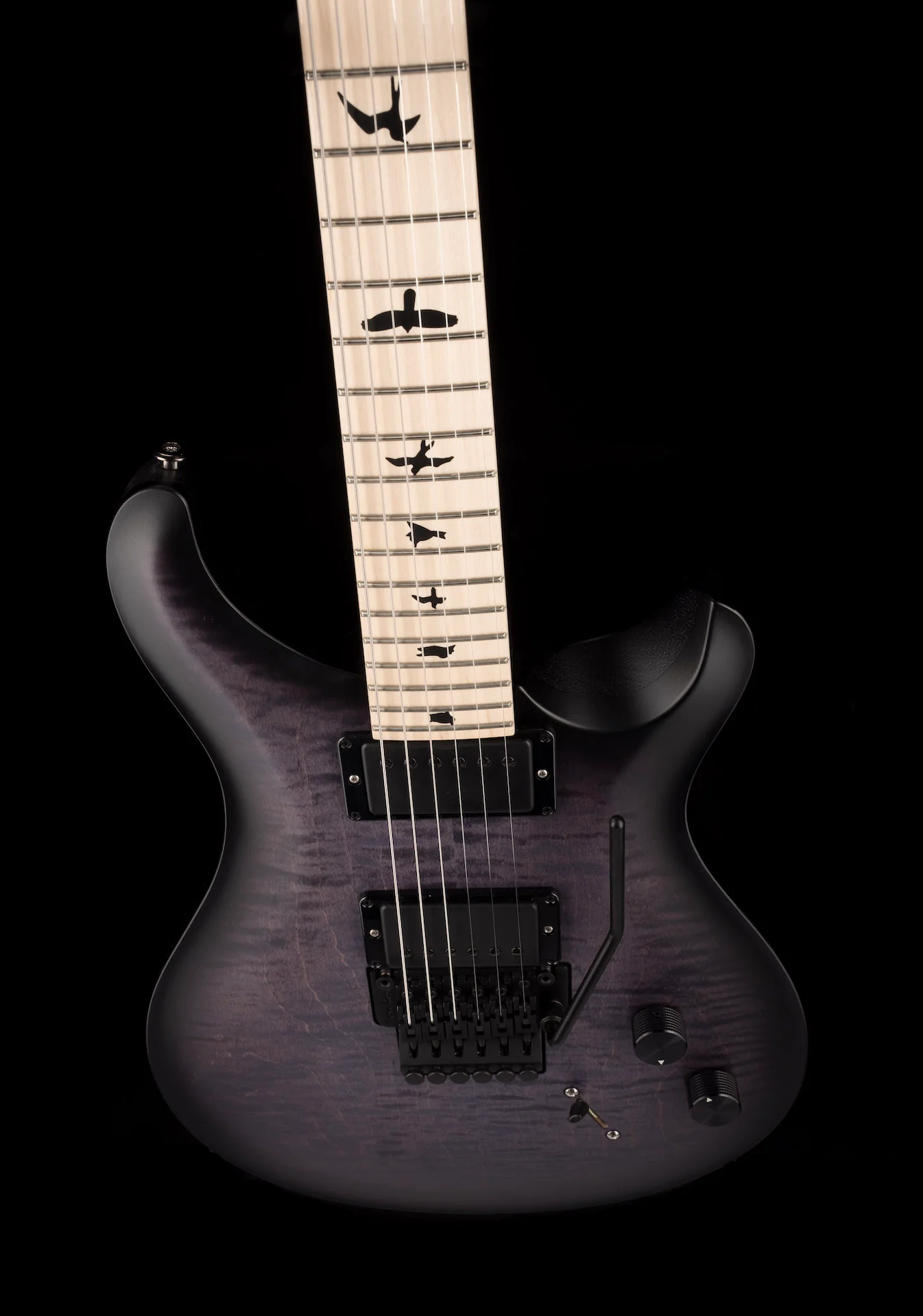 PRS Dustie Waring CE 24 Custom Color Gray Black Smokewrap Burst with Gig Bag - Image 4
