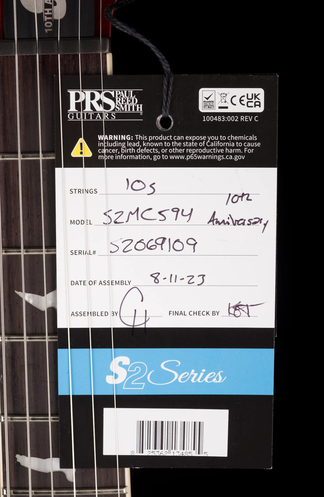 PRS Limited Edition 10th Anniversary S2 McCarty 594 Dark Cherry Sunburst with Gig Bag - Image 18