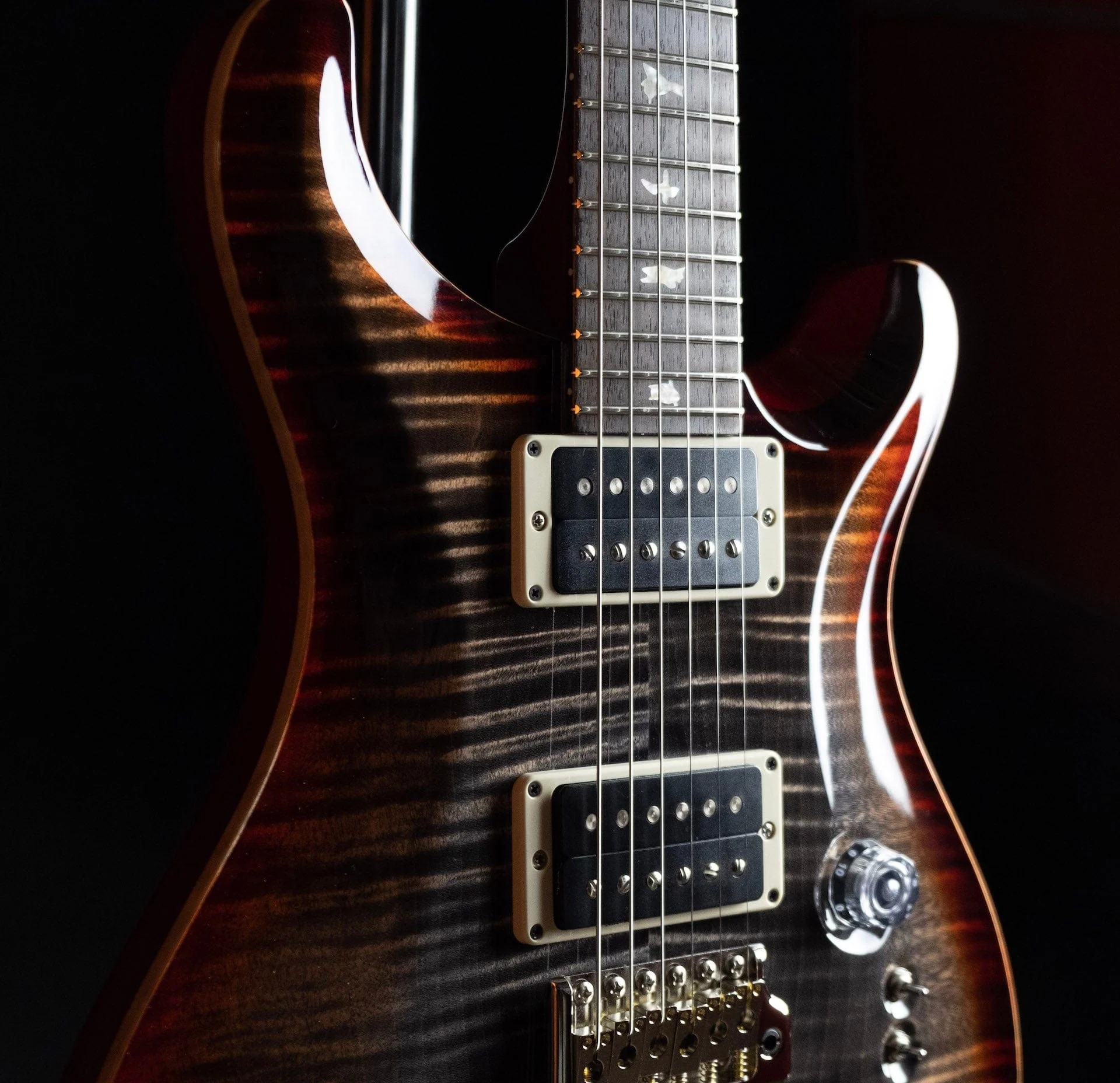 PRS Limited Edition 35th Anniversary Custom 24 Pattern Regular Charcoal Cherry Burst Electric Guitar - Image 3
