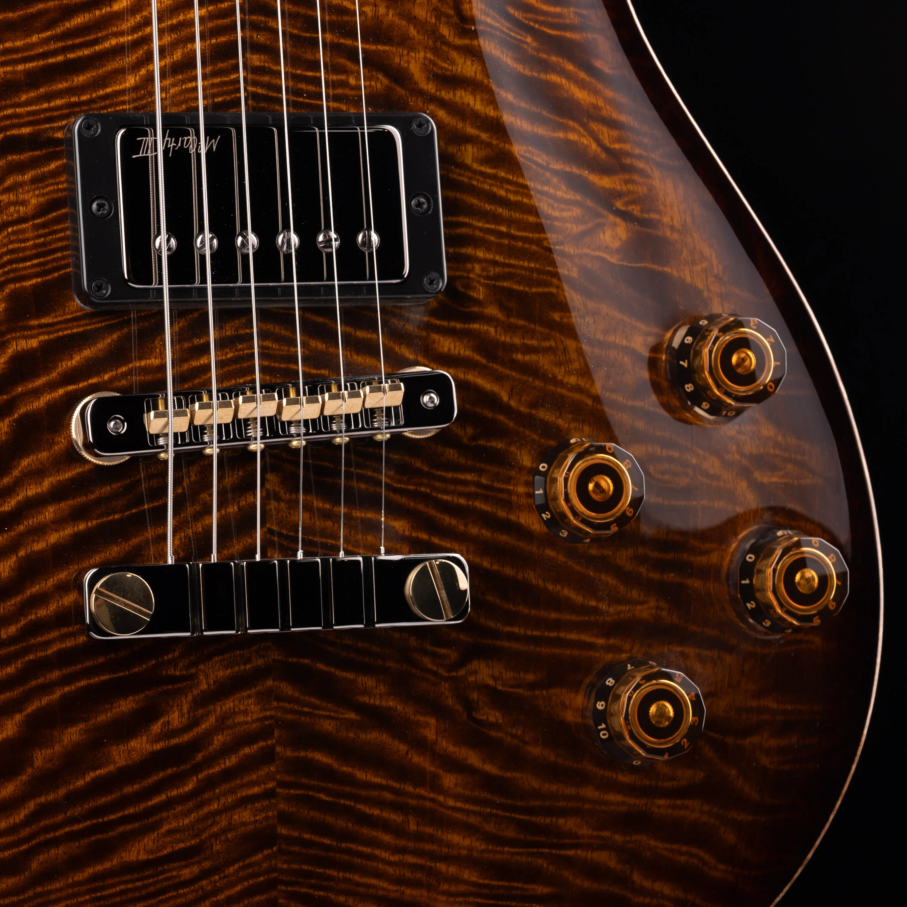PRS Limited Edition Core McCarty 594 Mango Top Black Gold Burst with Case - Image 5