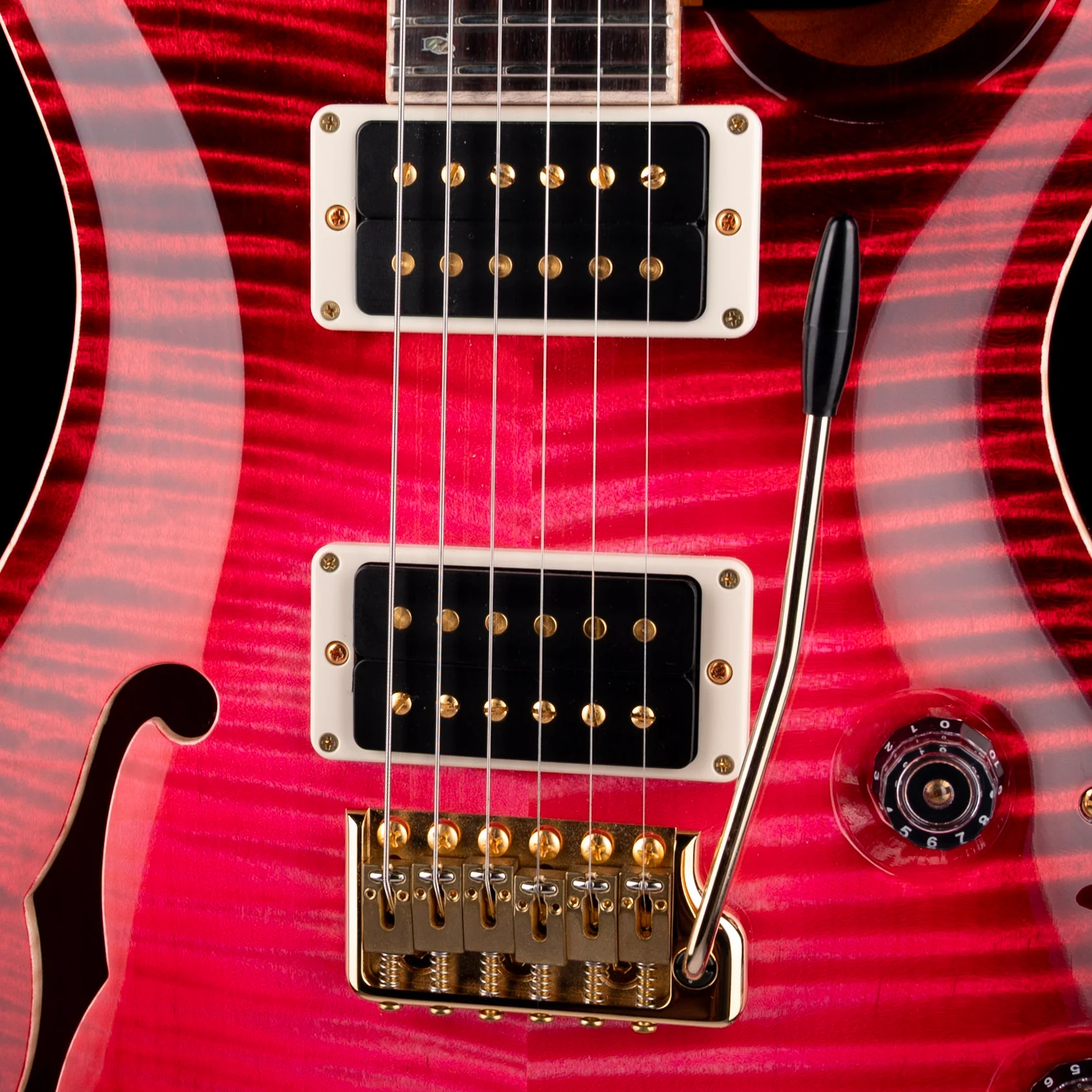 PRS Private Stock Custom 24 Semi-Hollow Piezo Blood Red Glow With Case - Image 4