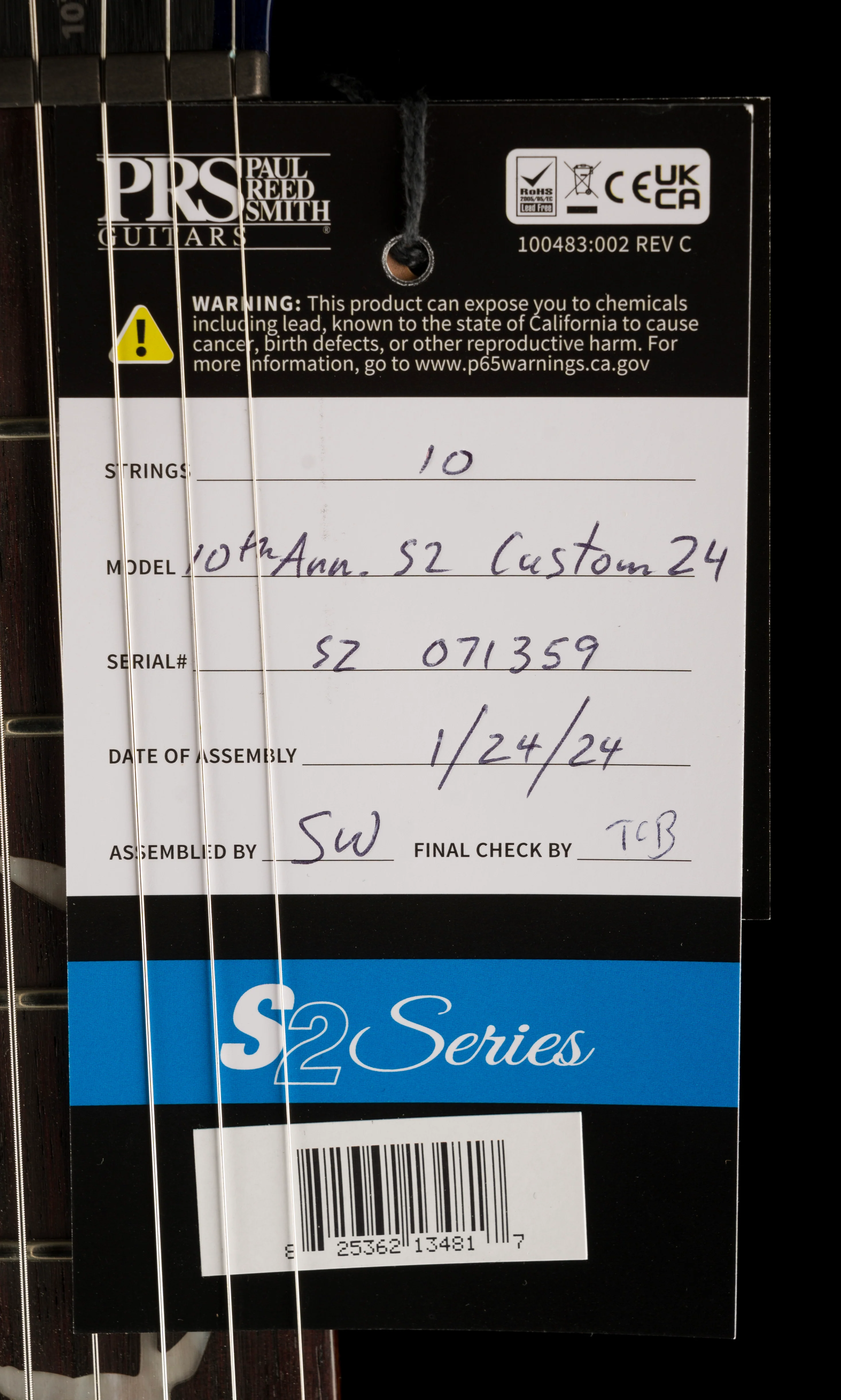 PRS S2 10th Anniversary Custom 24 Lake Blue with Gig Bag - Image 18
