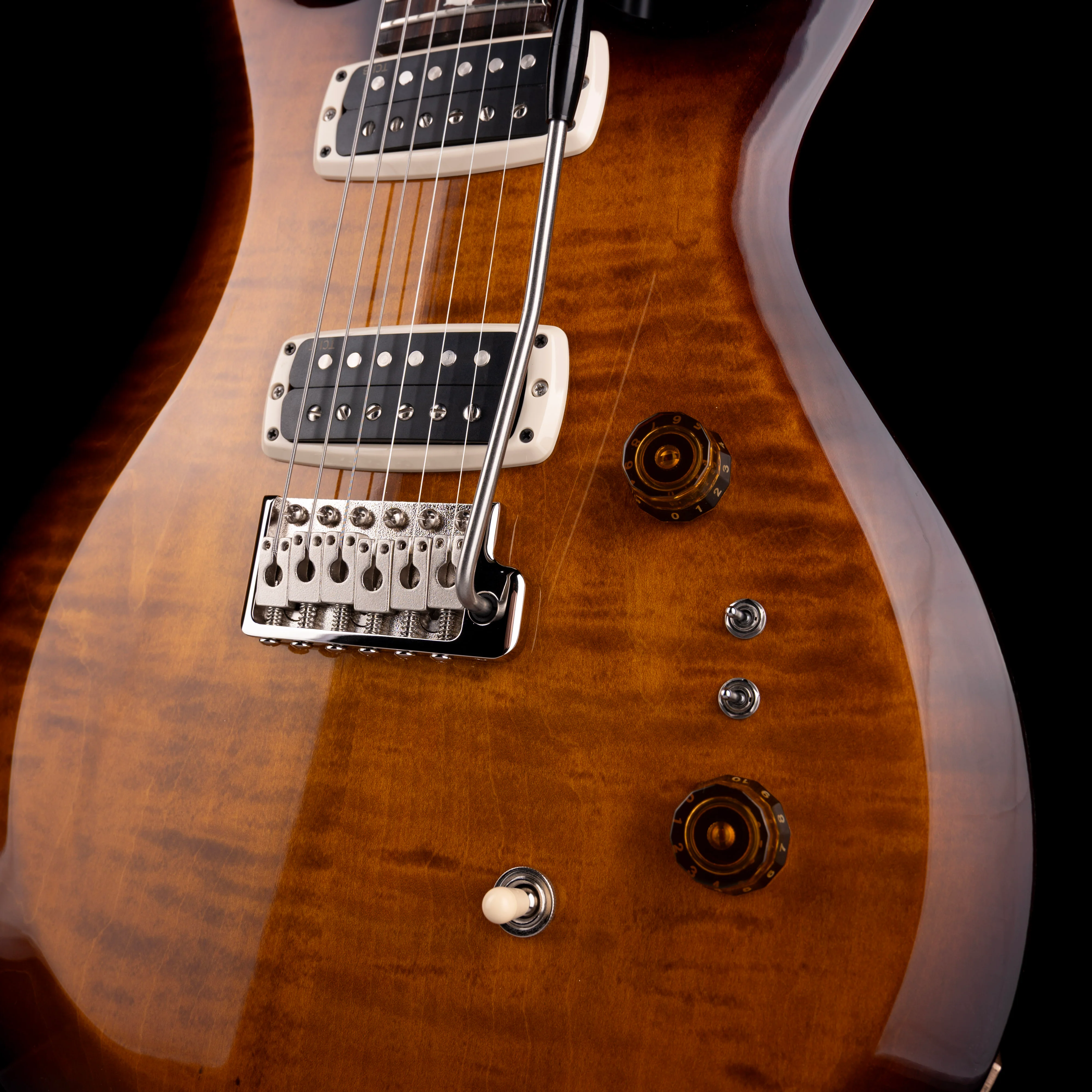PRS S2 Custom 24-08 Black Amber Electric Guitar With Bag - Image 5