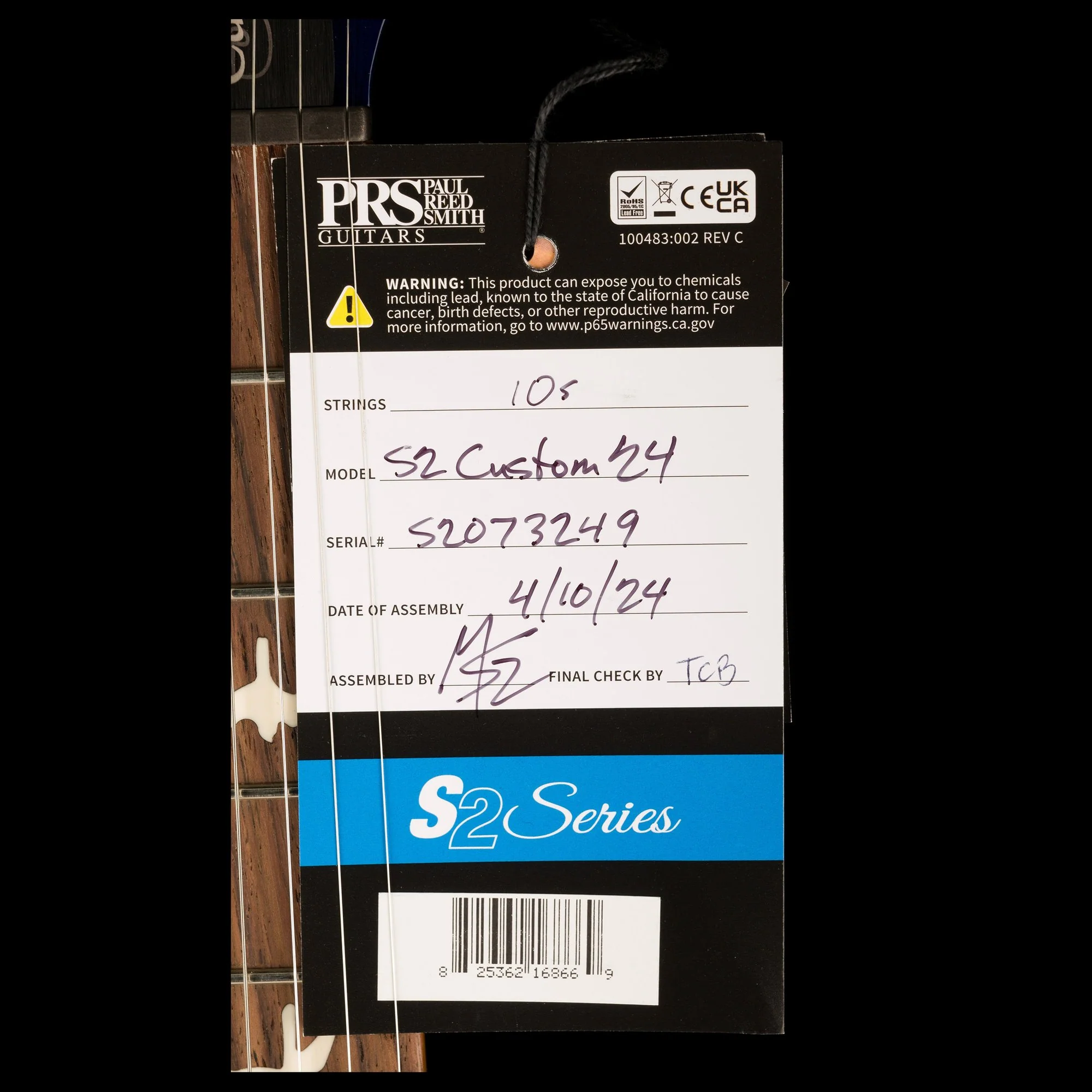 PRS S2 Custom 24 Pattern Thin Neck Lake Blue with Gig Bag - Image 18