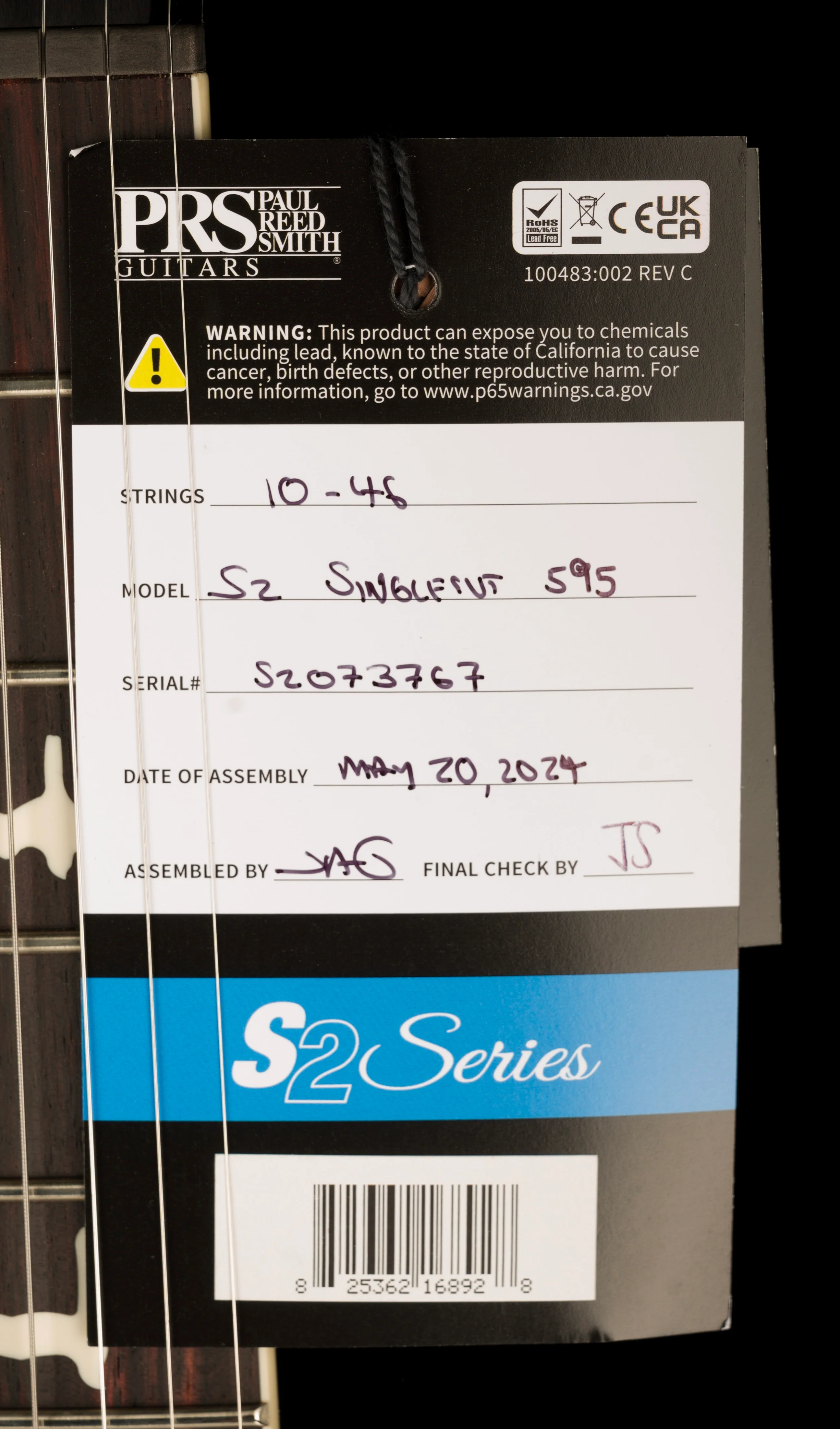 PRS S2 McCarty 594 Singlecut Black Amber with Gig Bag - Image 18