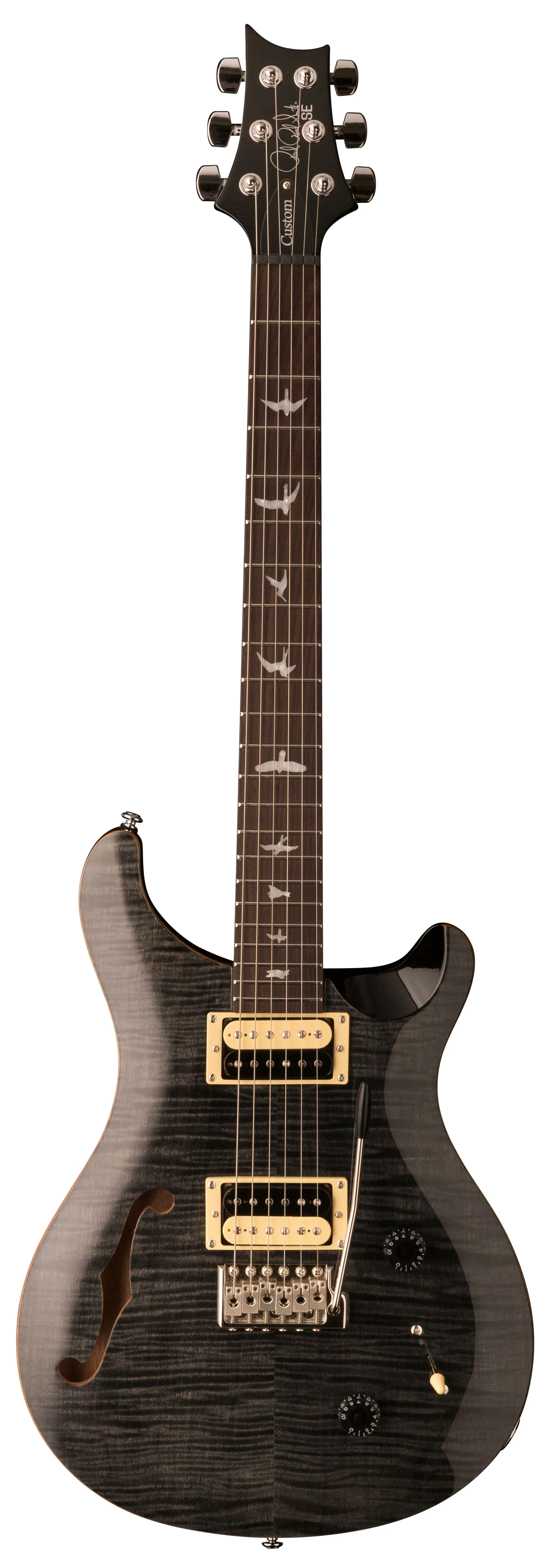PRS SE Custom 22 Semi Hollow Gray Black Electric Guitar With Gig Bag - Image 2