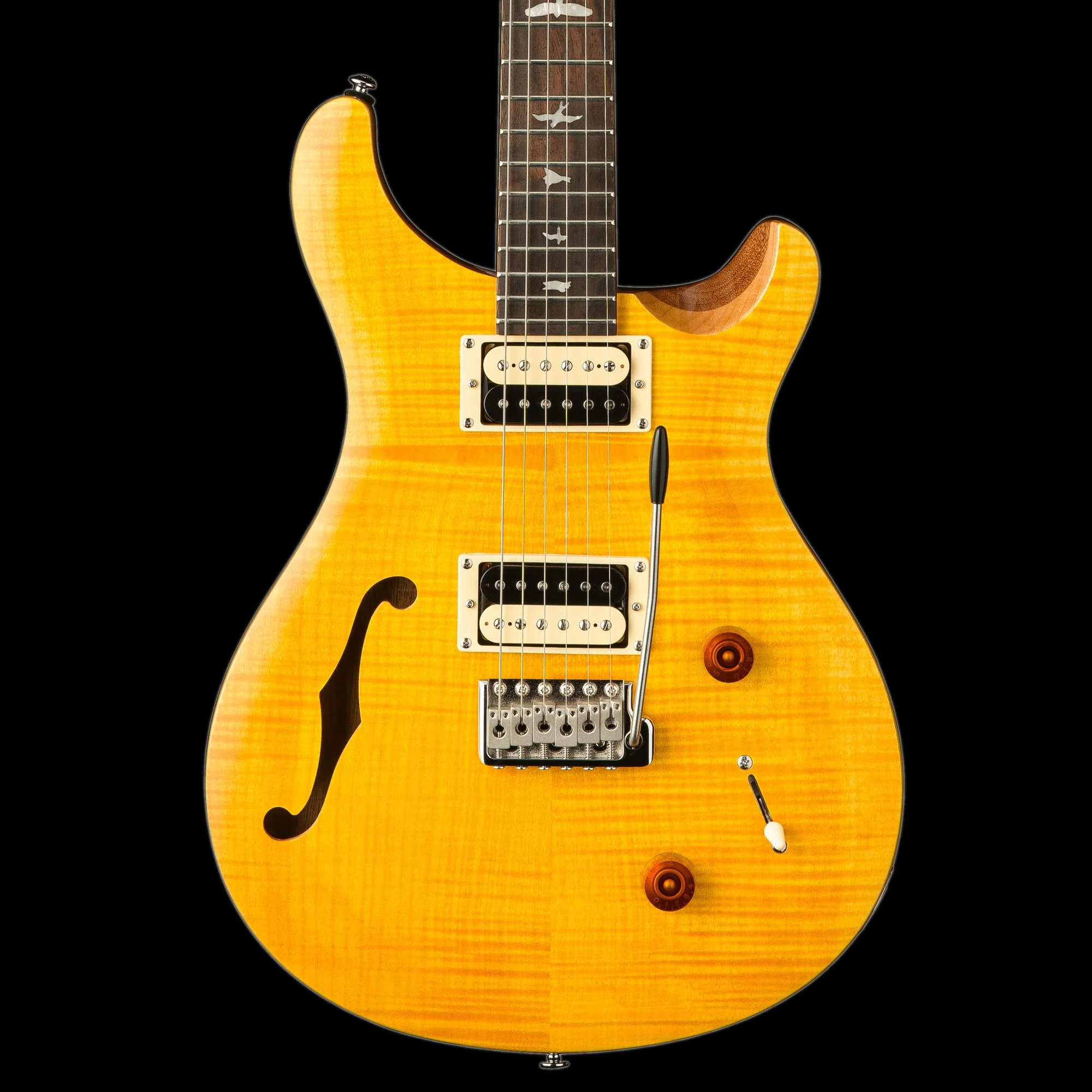 PRS SE Custom 22 Semi-Hollow Santana Yellow Electric Guitar With Gig Bag