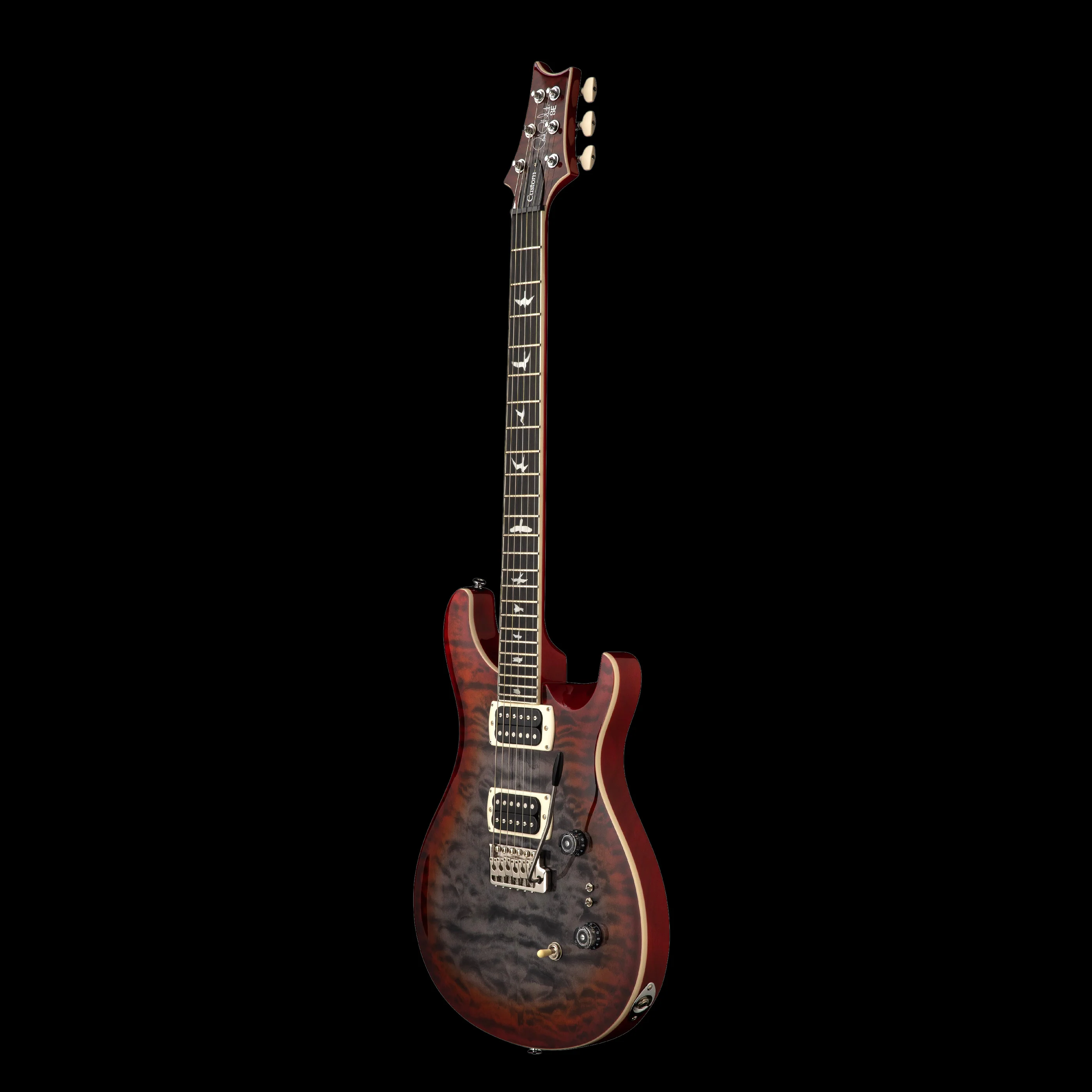 PRS SE Custom 24-08 Quilt Charcoal Cherry Burst With Gig Bag - Image 3