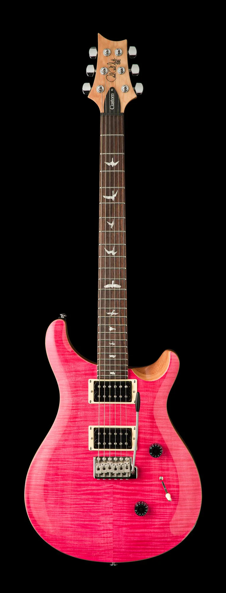 PRS SE Custom 24 Bonnie Pink / Natural Back Electric Guitar With Gig Bag - Serial # CTIE02419 - Image 2