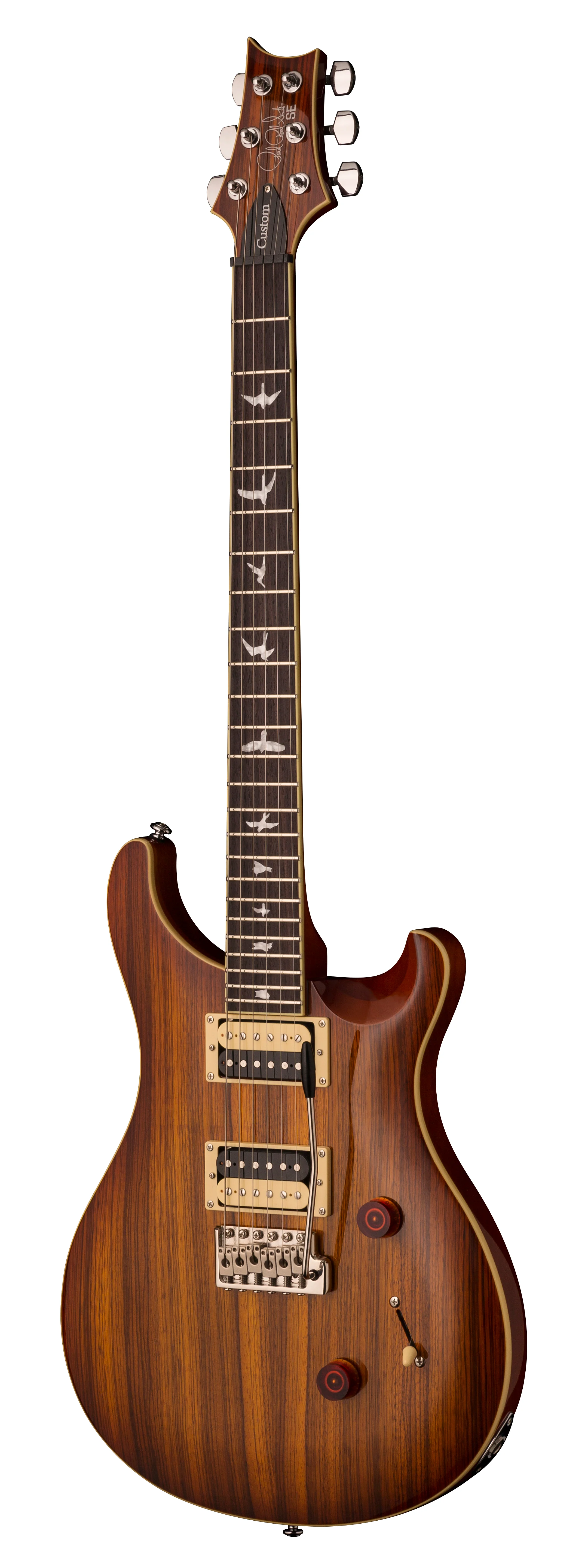 PRS SE Custom 24 Exotic Top - Zebra Wood Electric Guitar With Gig Bag - Image 4