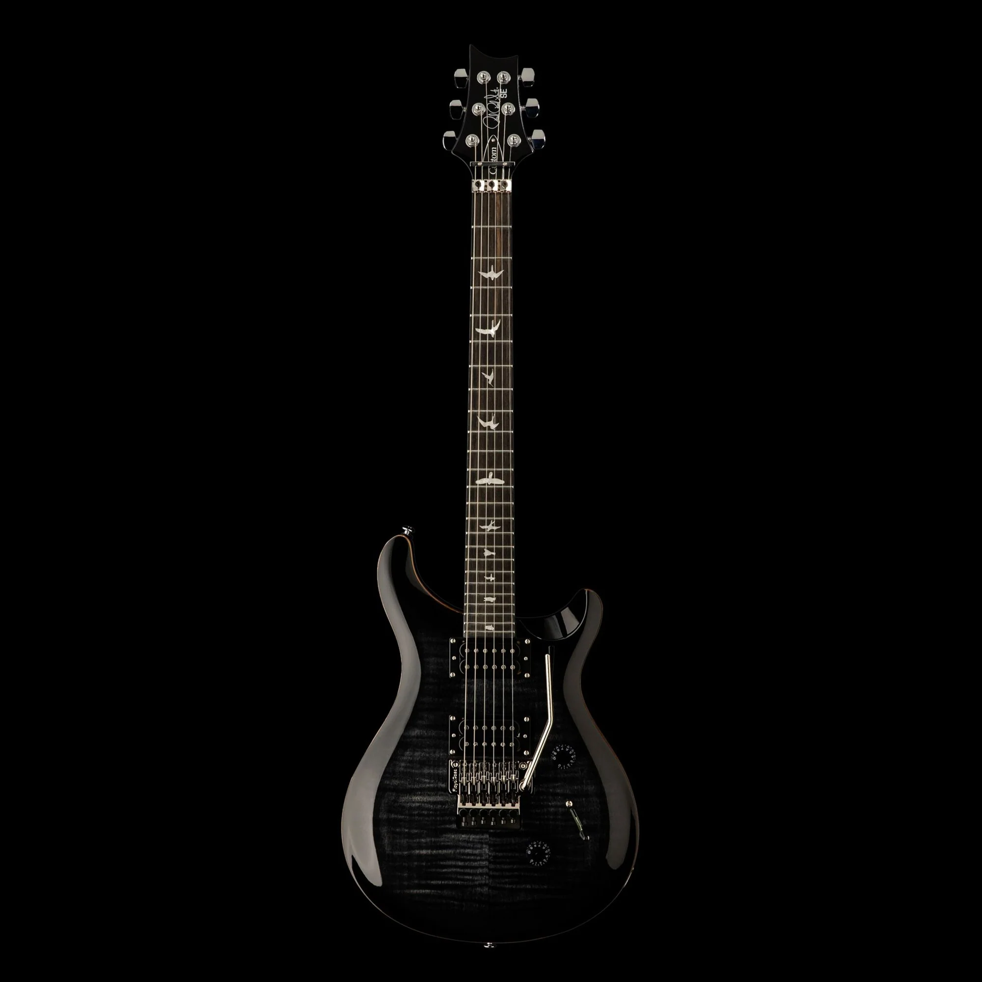 PRS SE Custom 24 Floyd Carve Top Charcoal Burst with Gig Bag - Image 2